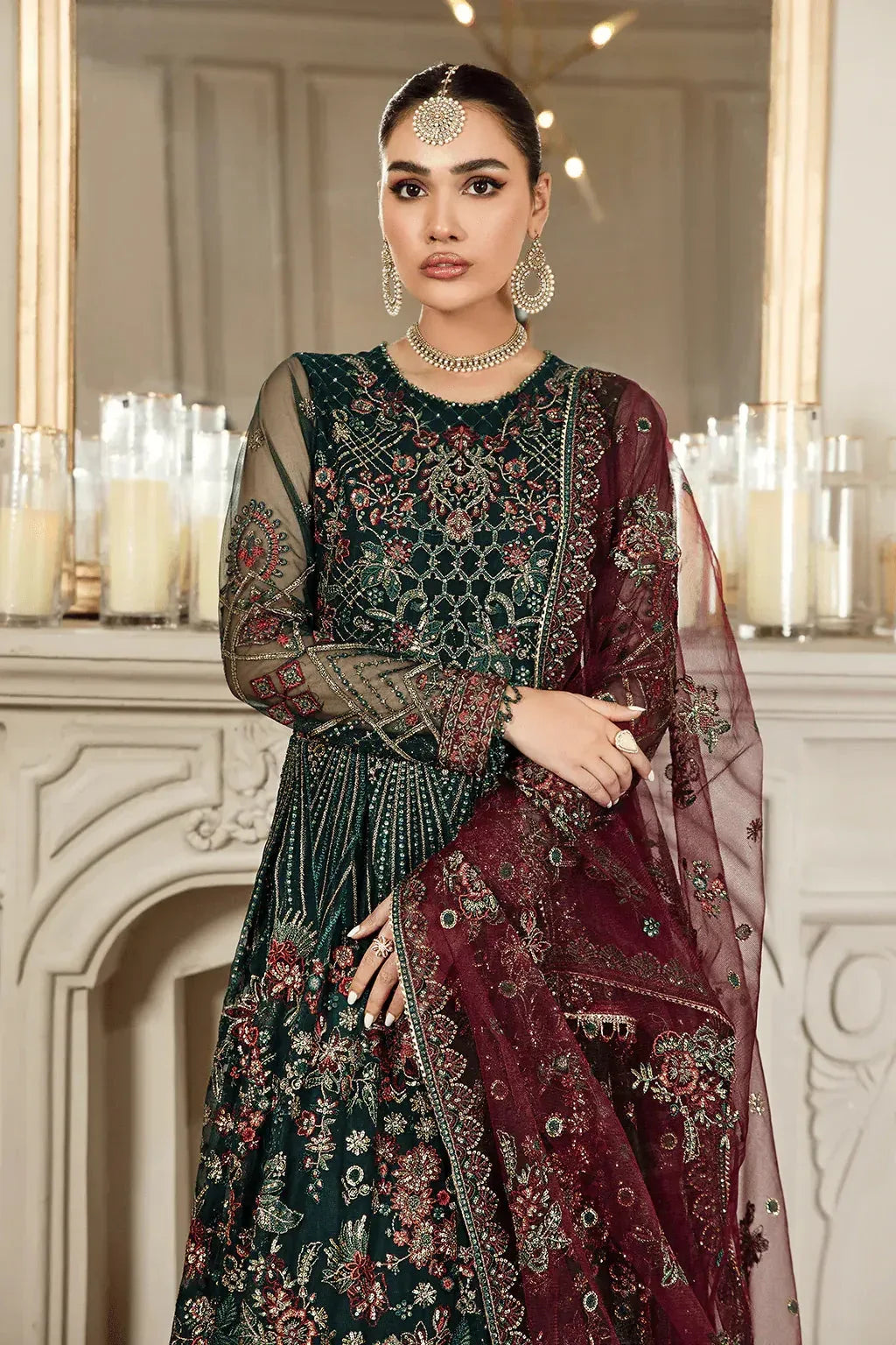 Zarif | Mehroz Formals | PINE GREEN - Aqsa Fabrics
