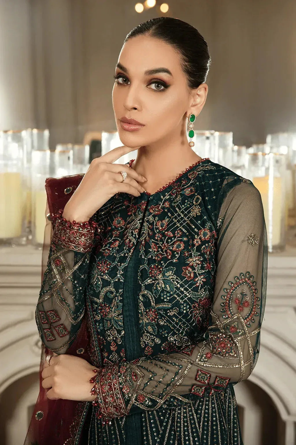 Zarif | Mehroz Formals | PINE GREEN - Aqsa Fabrics