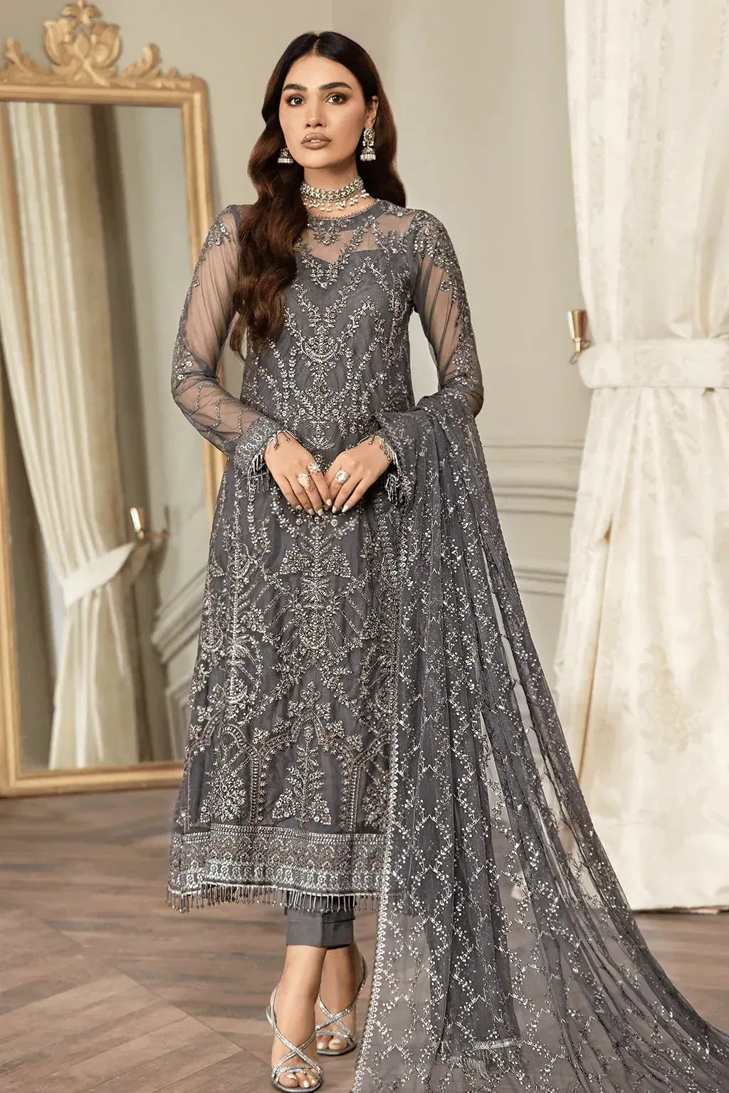 Zarif | Mehroz Formals | Storm Grey - Aqsa Fabrics