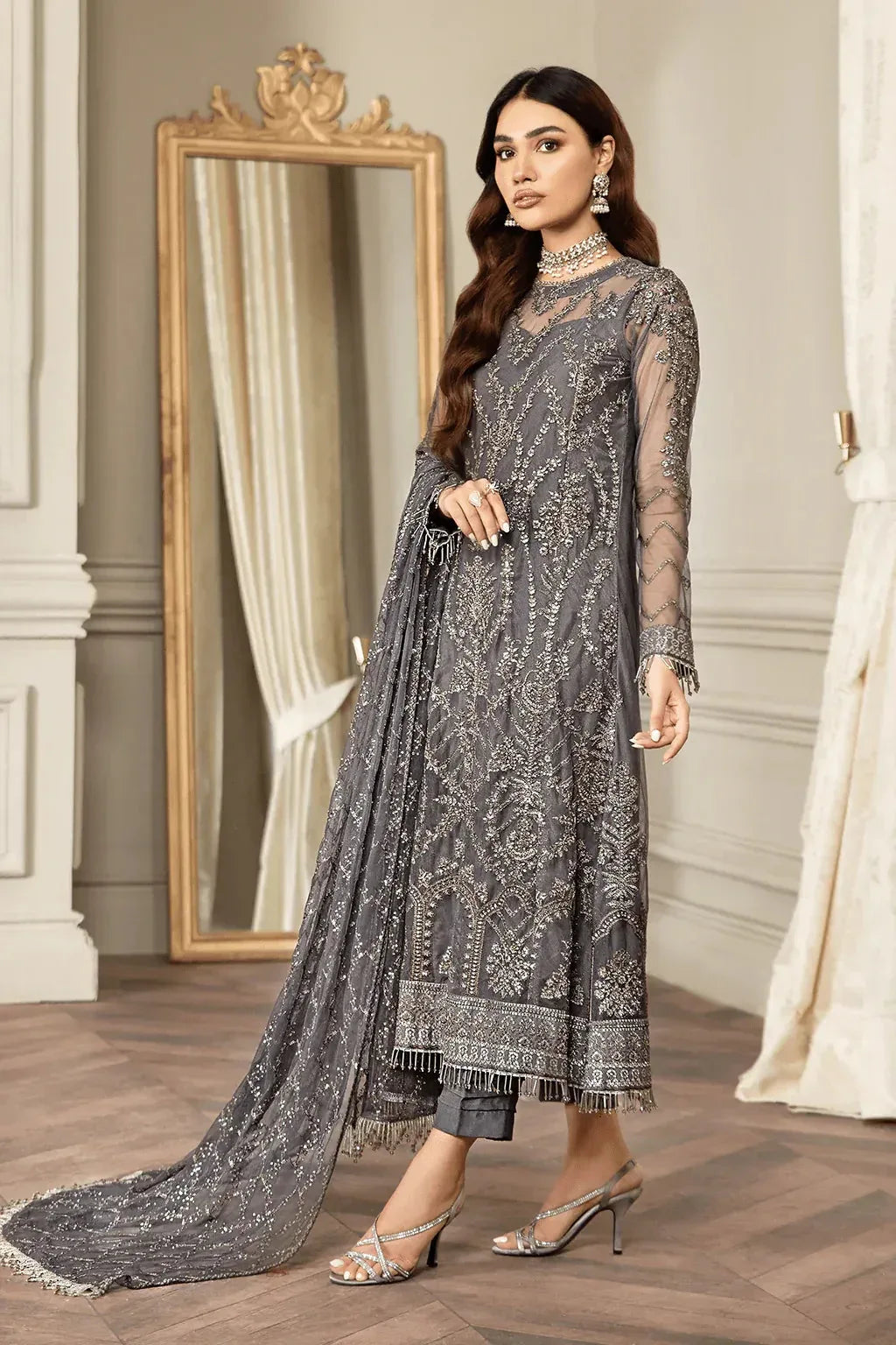 Zarif | Mehroz Formals | Storm Grey - Aqsa Fabrics