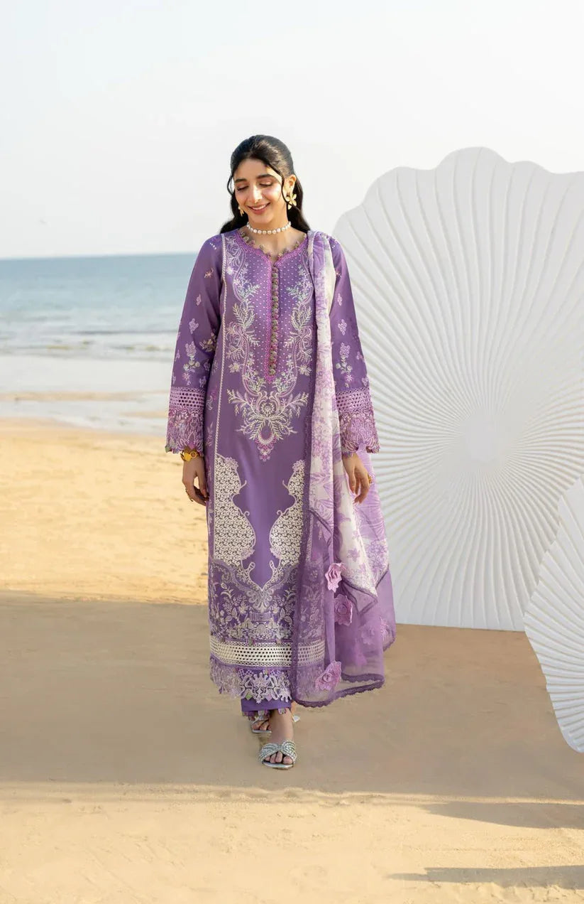 Aabyaan | Saagar Luxury Lawn 25 | ZARQA (AS-01) - Aqsa Fabrics