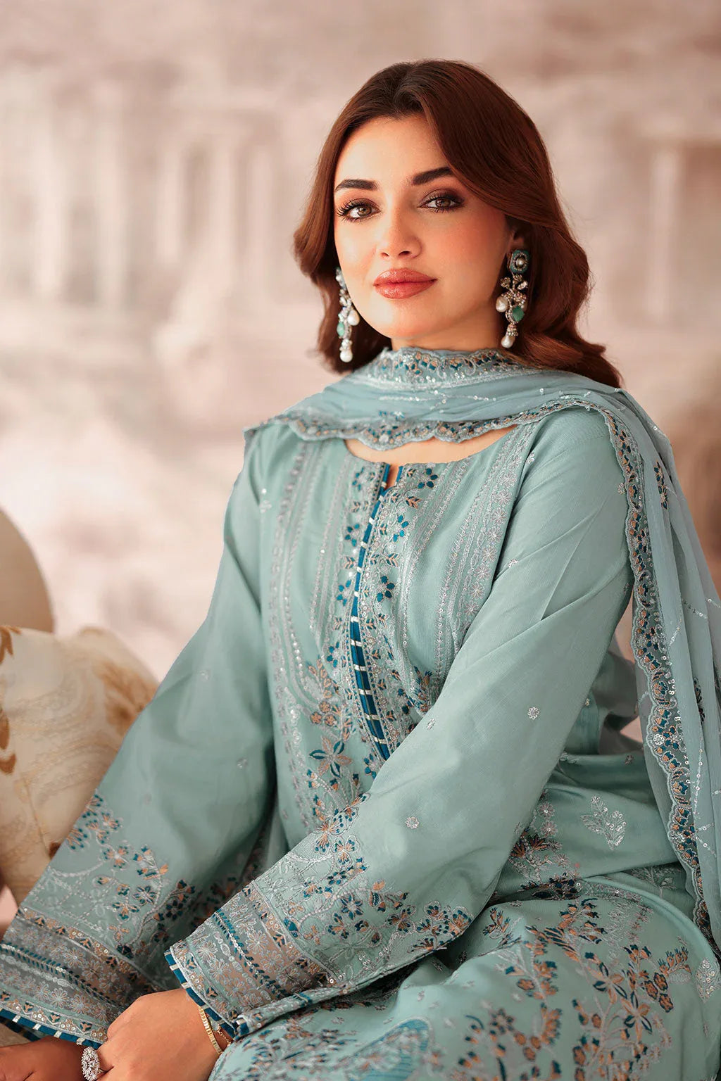 Ramsha | Aangan Luxury Raw silk | AA-204 - Aqsa Fabrics