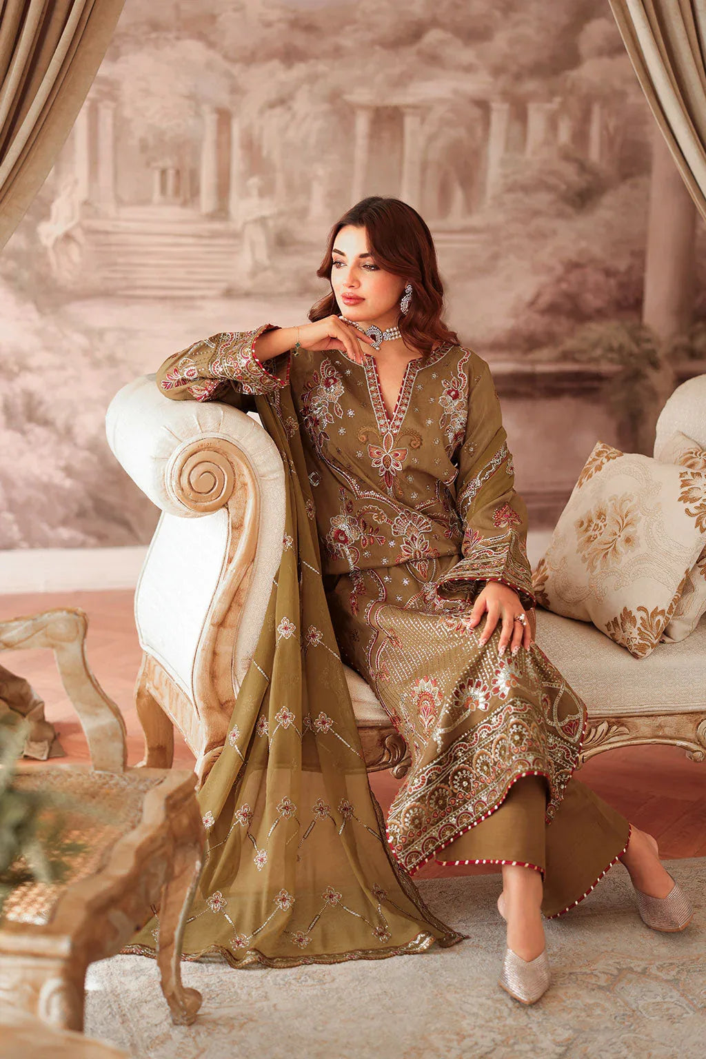 Ramsha | Aangan Luxury Raw silk | AA-210 - Aqsa Fabrics