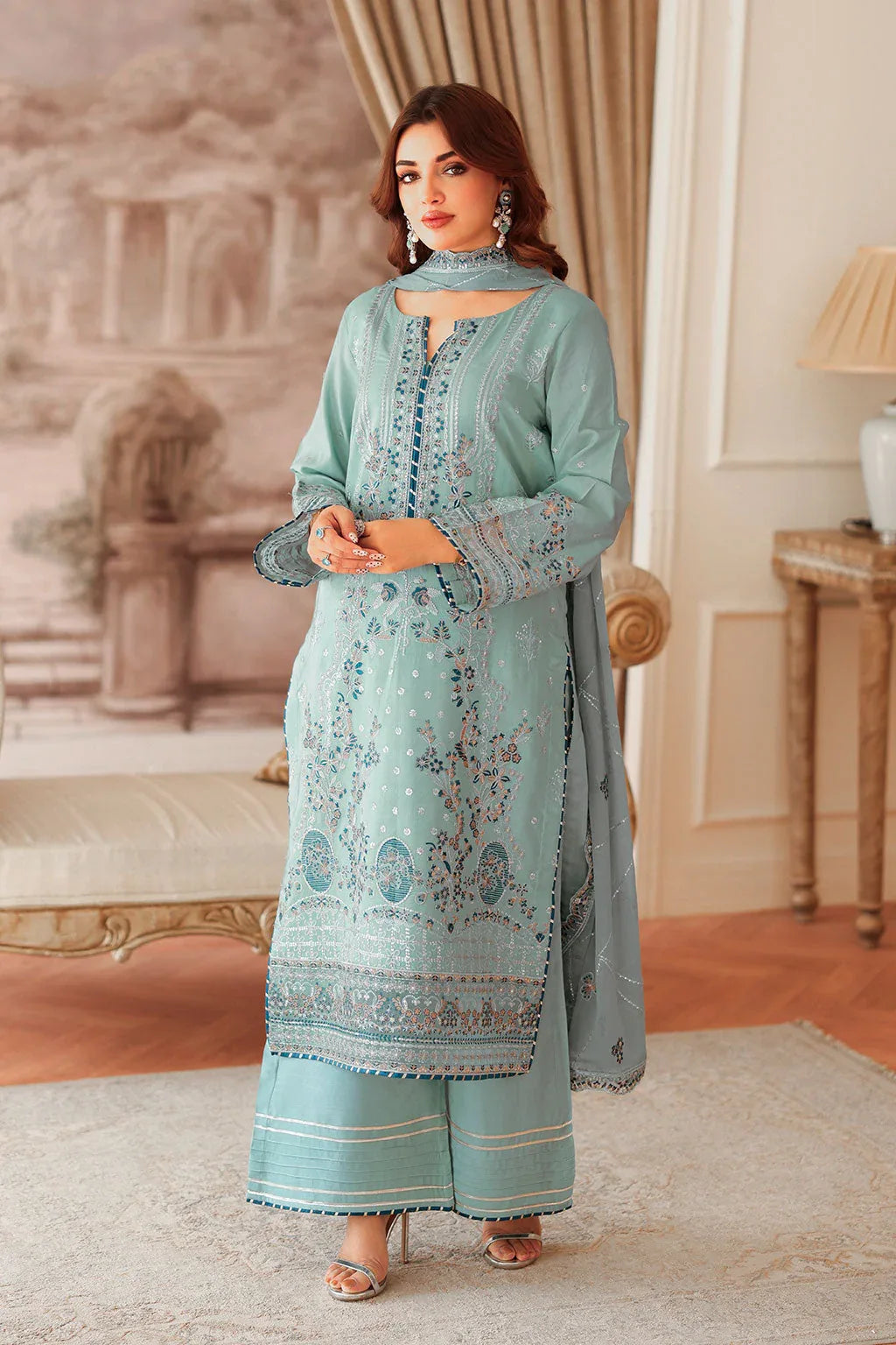 Ramsha | Aangan Luxury Raw silk | AA-204 - Aqsa Fabrics