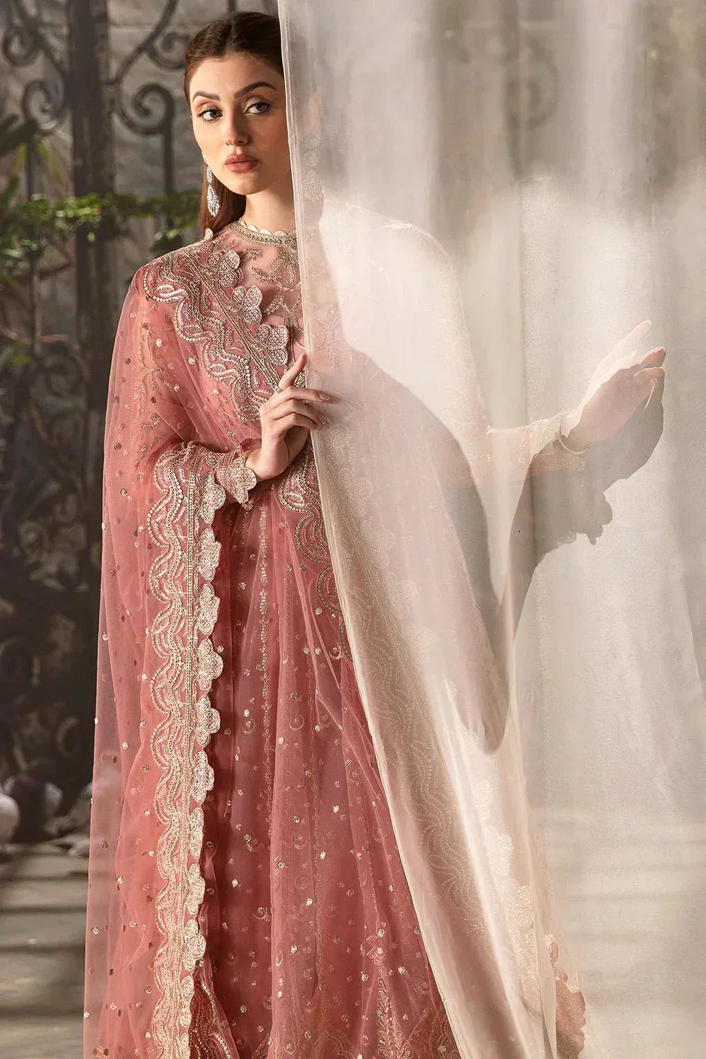 Afrozeh | La Fuchsia 24 | Rosa - Aqsa Fabrics