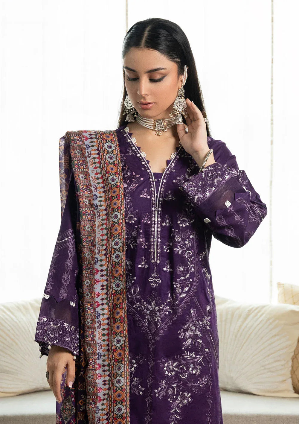 Aik Atelier | Samah Lawn 24 | LOOK 03 - Aqsa Fabrics