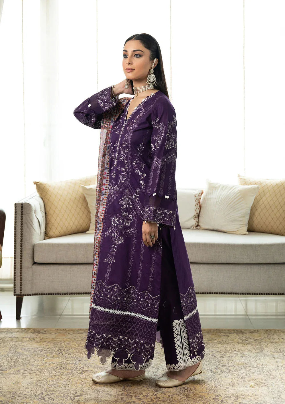 Aik Atelier | Samah Lawn 24 | LOOK 03 - Aqsa Fabrics