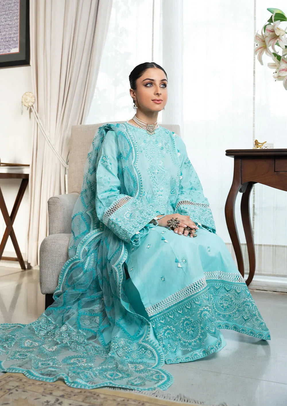 Aik Atelier | Samah Lawn 24 | LOOK 05 - Aqsa Fabrics