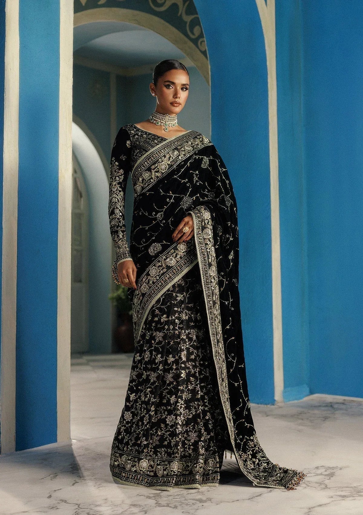 Aik Atelier | Udaipur Velvet 25 |  LOOK 04 - Aqsa Fabrics