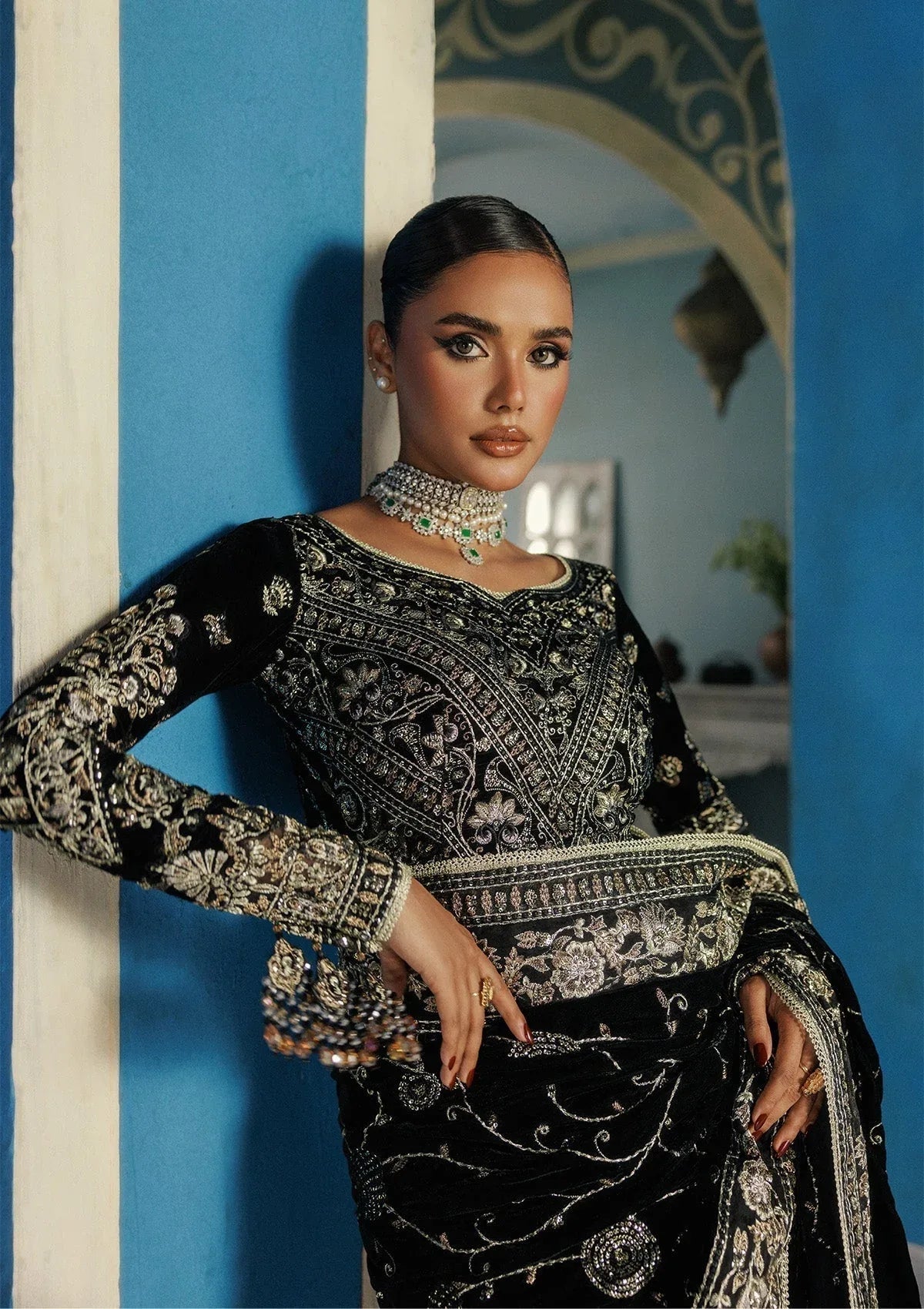 Aik Atelier | Udaipur Velvet 25 |  LOOK 04 - Aqsa Fabrics
