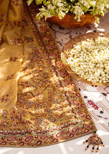 Aik Atelier | Wedding Festive 24 | INDIAN GOLD TISSUE SHAWL - Aqsa Fabrics