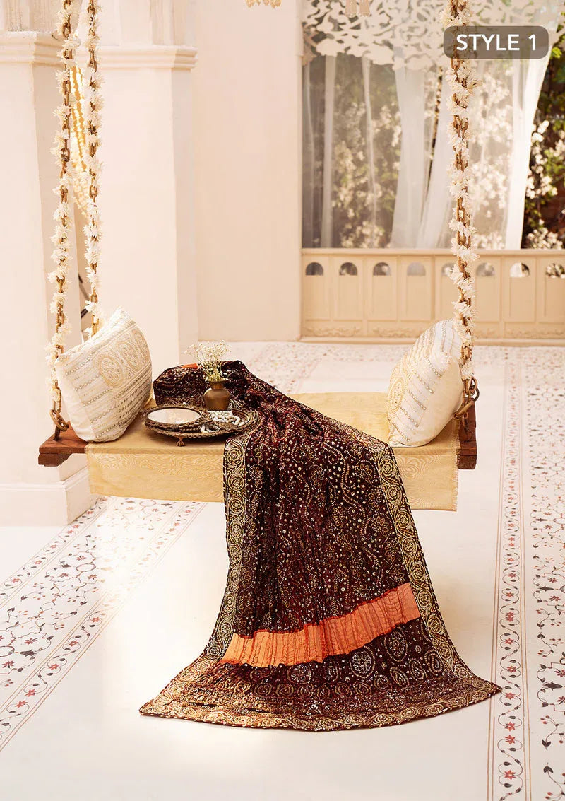 Aik Atelier | MAROON TUSSAR SILK CHUNRI SHAWL - Aqsa Fabrics