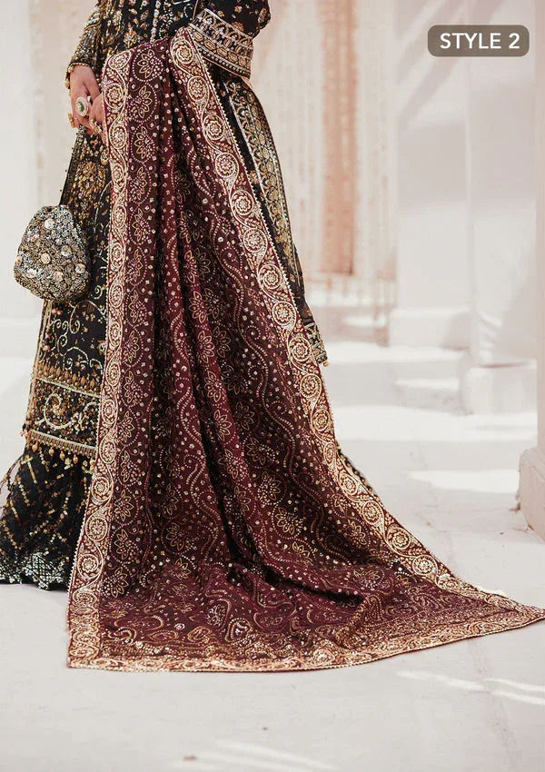 Aik Atelier | MAROON TUSSAR SILK CHUNRI SHAWL - Aqsa Fabrics