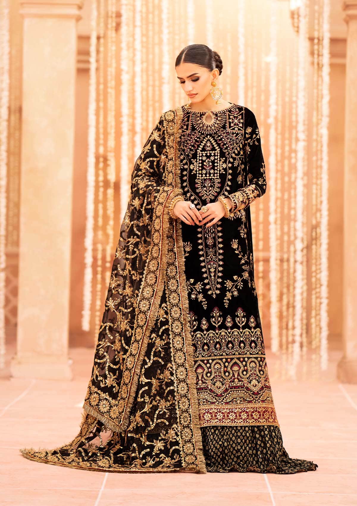 Aik Atelier | Zardozi Velvet 23 | 02 - Aqsa Fabrics