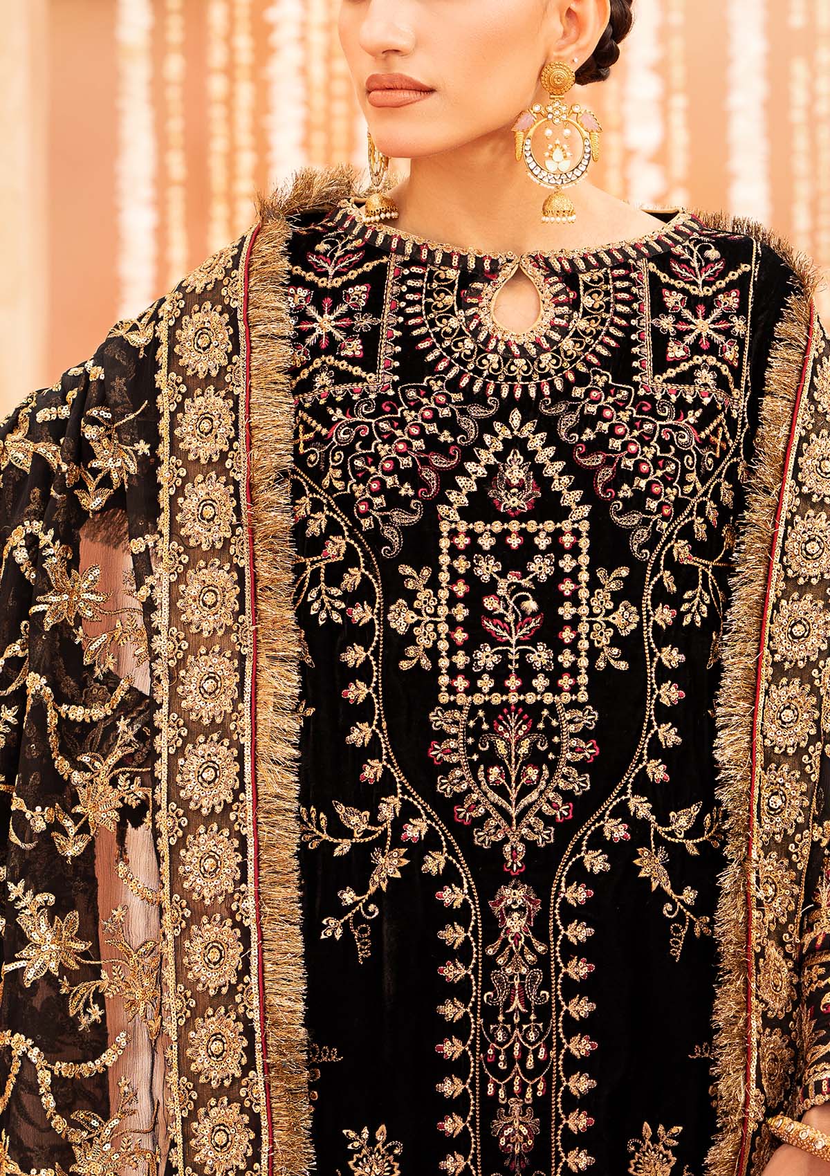 Aik Atelier | Zardozi Velvet 23 | 02 - Aqsa Fabrics
