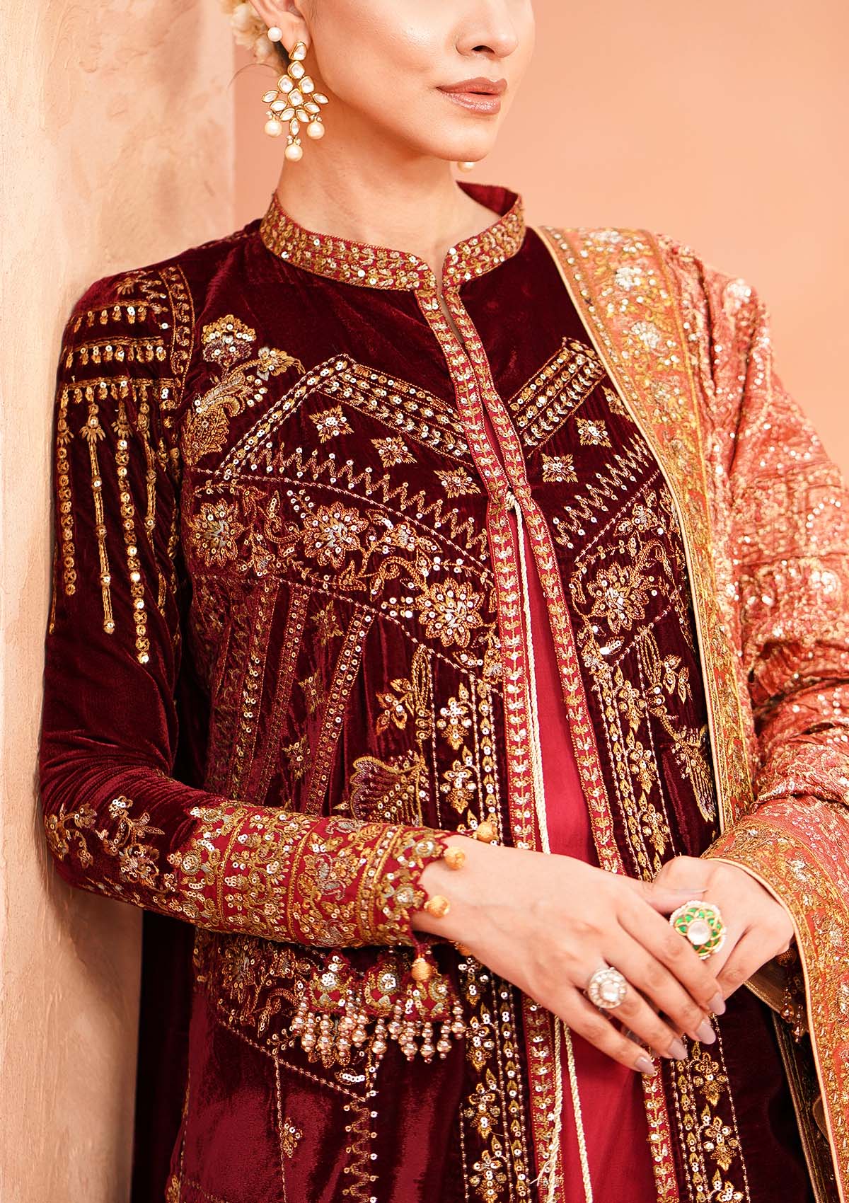 Aik Atelier | Zardozi Velvet 23 | 03 - Aqsa Fabrics