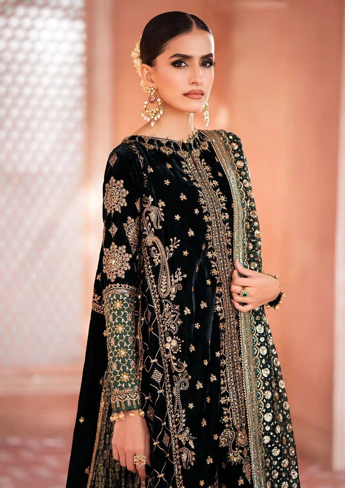 Aik Atelier | Zardozi Velvet 23 | 05 - Aqsa Fabrics