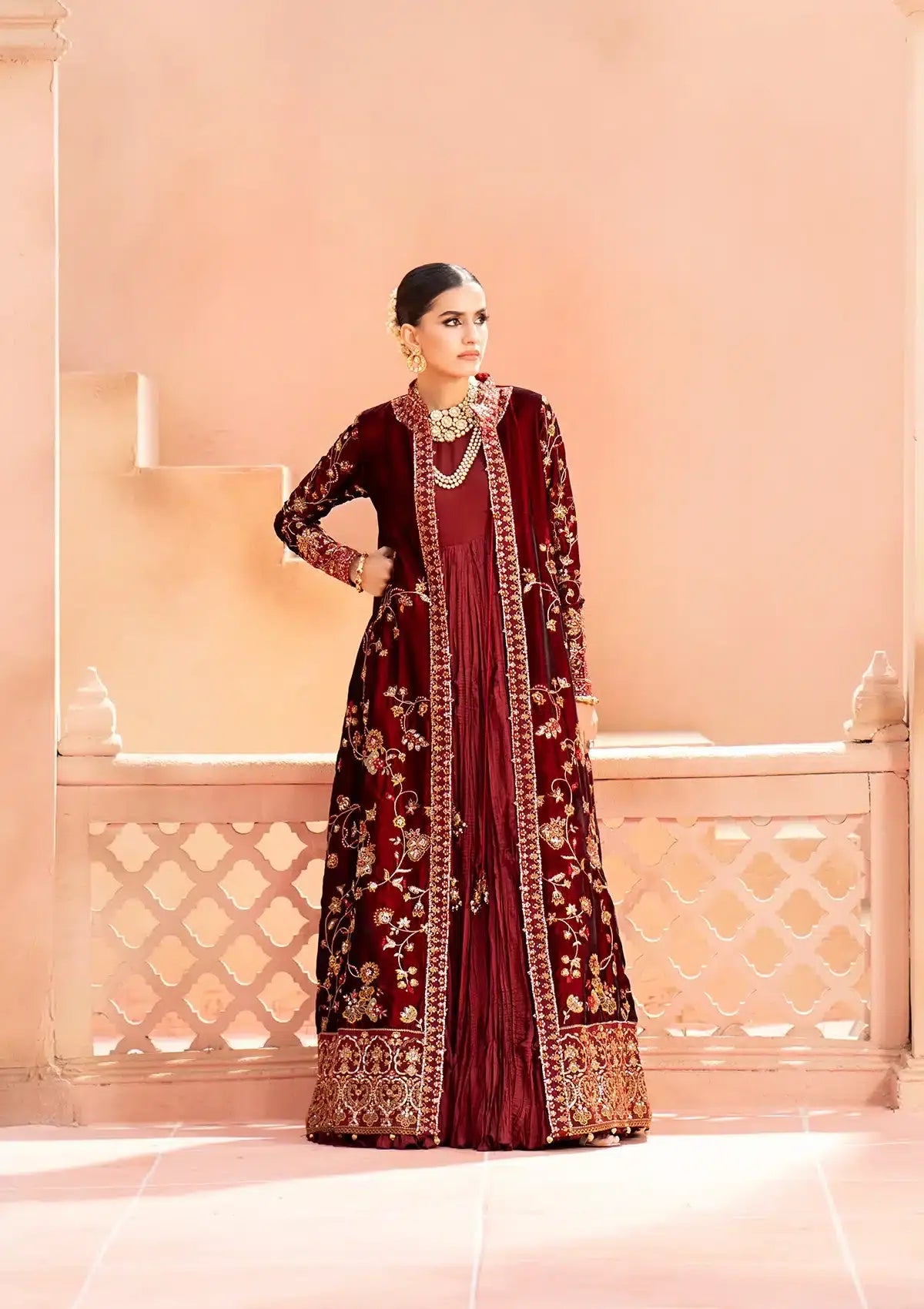 Aik Atelier | Zardozi Velvet 23 | 07 - Aqsa Fabrics