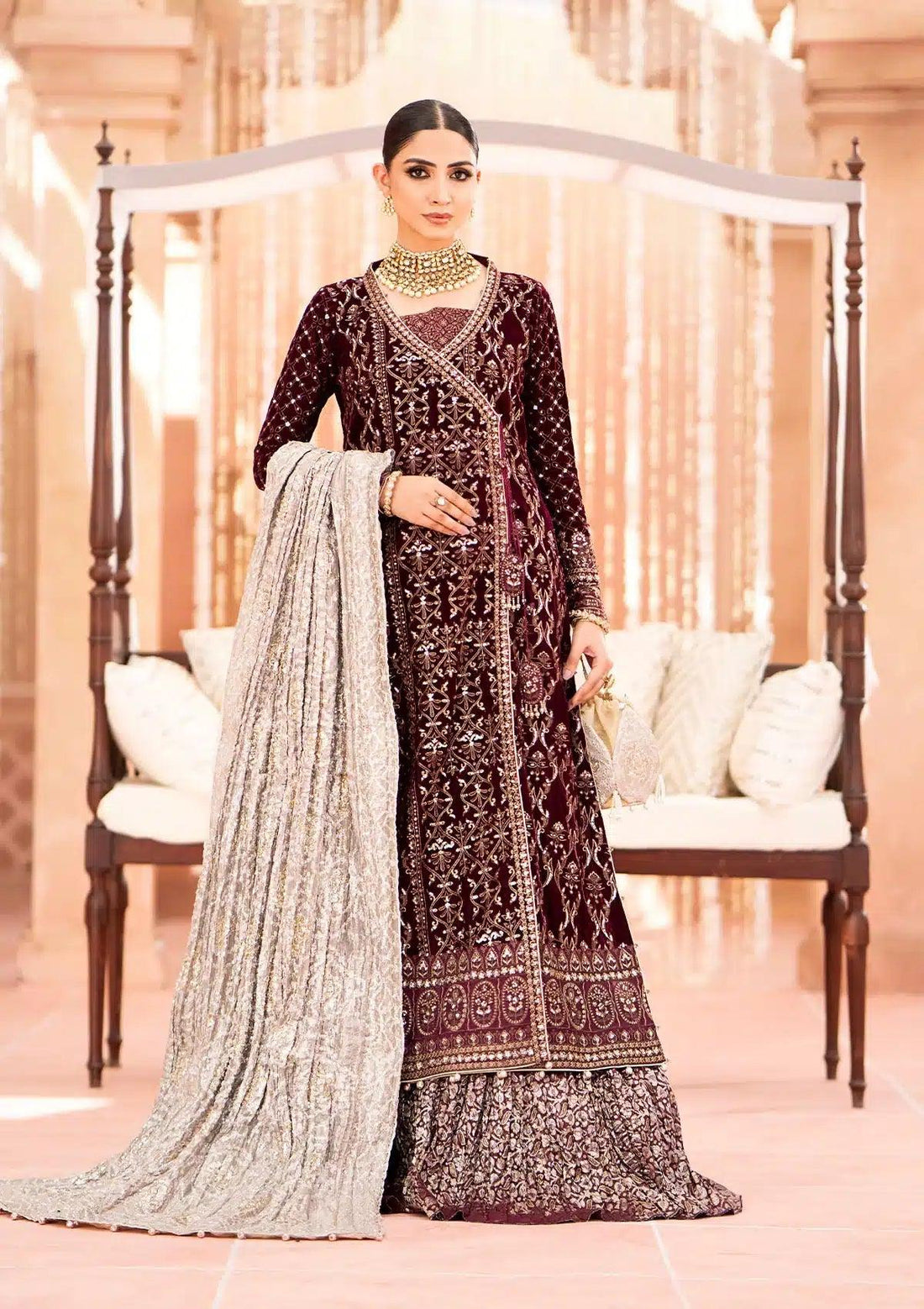 Aik Atelier | Zardozi Velvet 23 | 08 - Aqsa Fabrics