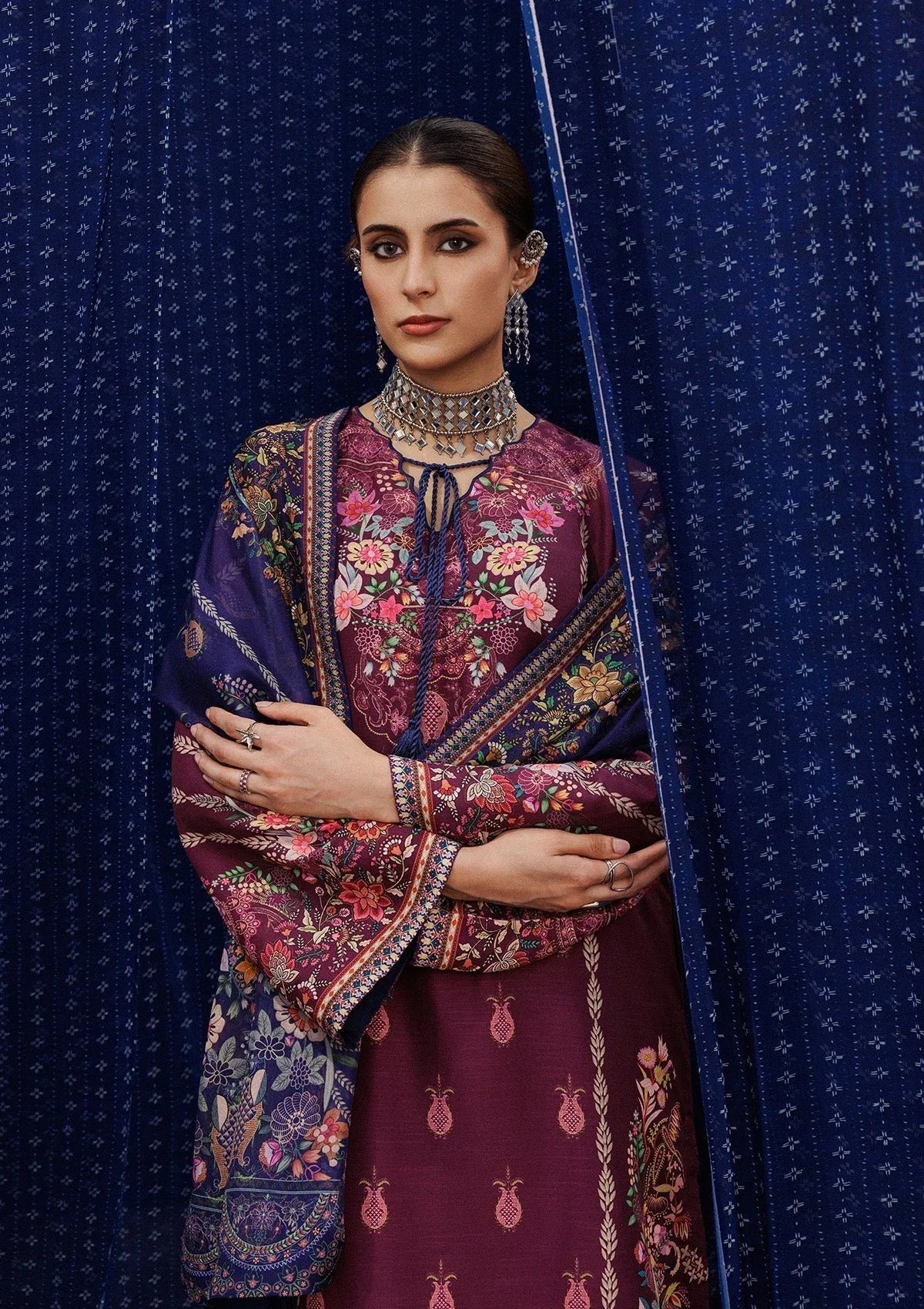 Aik Atelier | Roz Khaddar | AIK ROZ '25 D2 - LOOK 04 - Aqsa Fabrics
