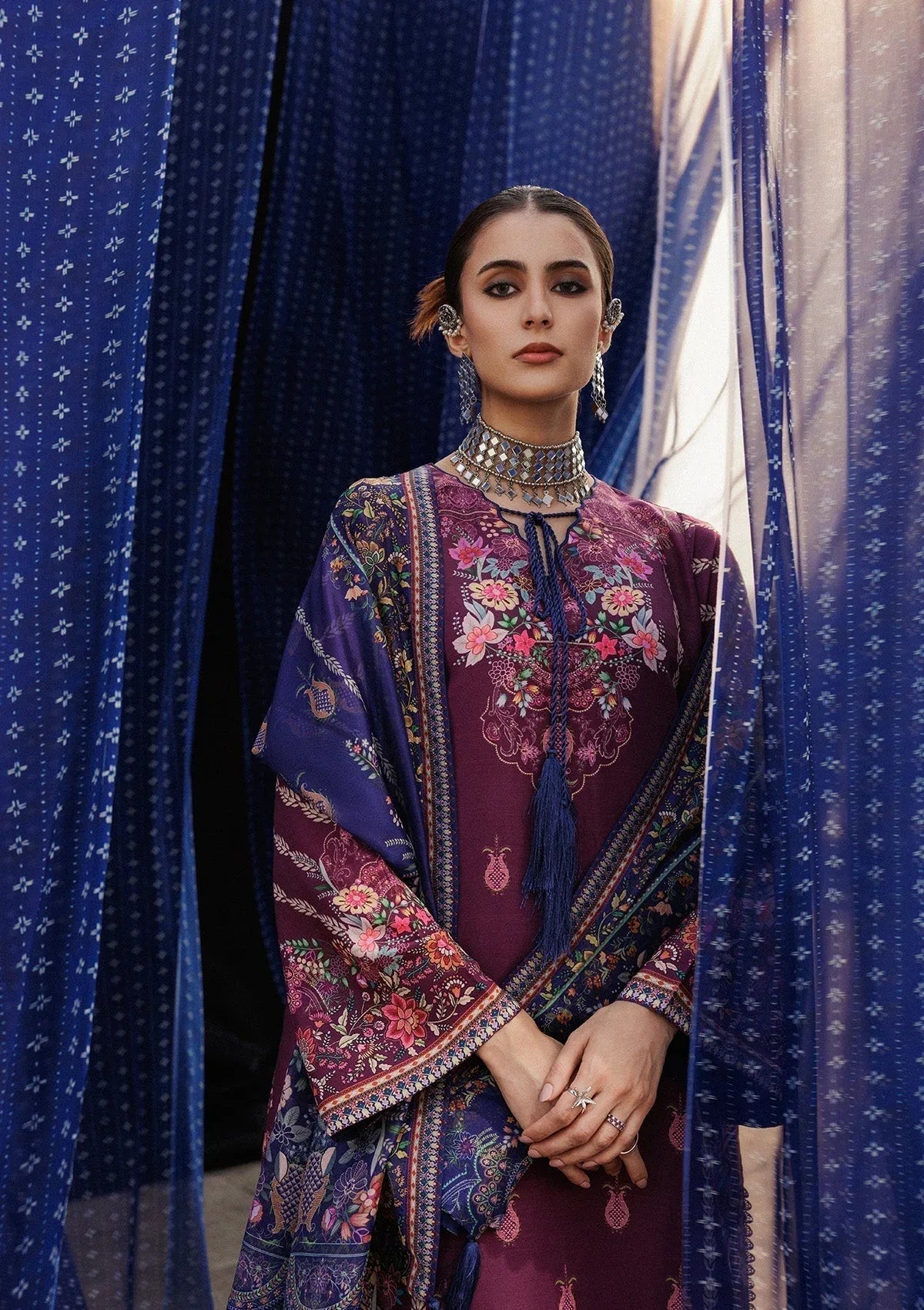 Aik Atelier | Roz Khaddar | AIK ROZ '25 D2 - LOOK 04 - Aqsa Fabrics