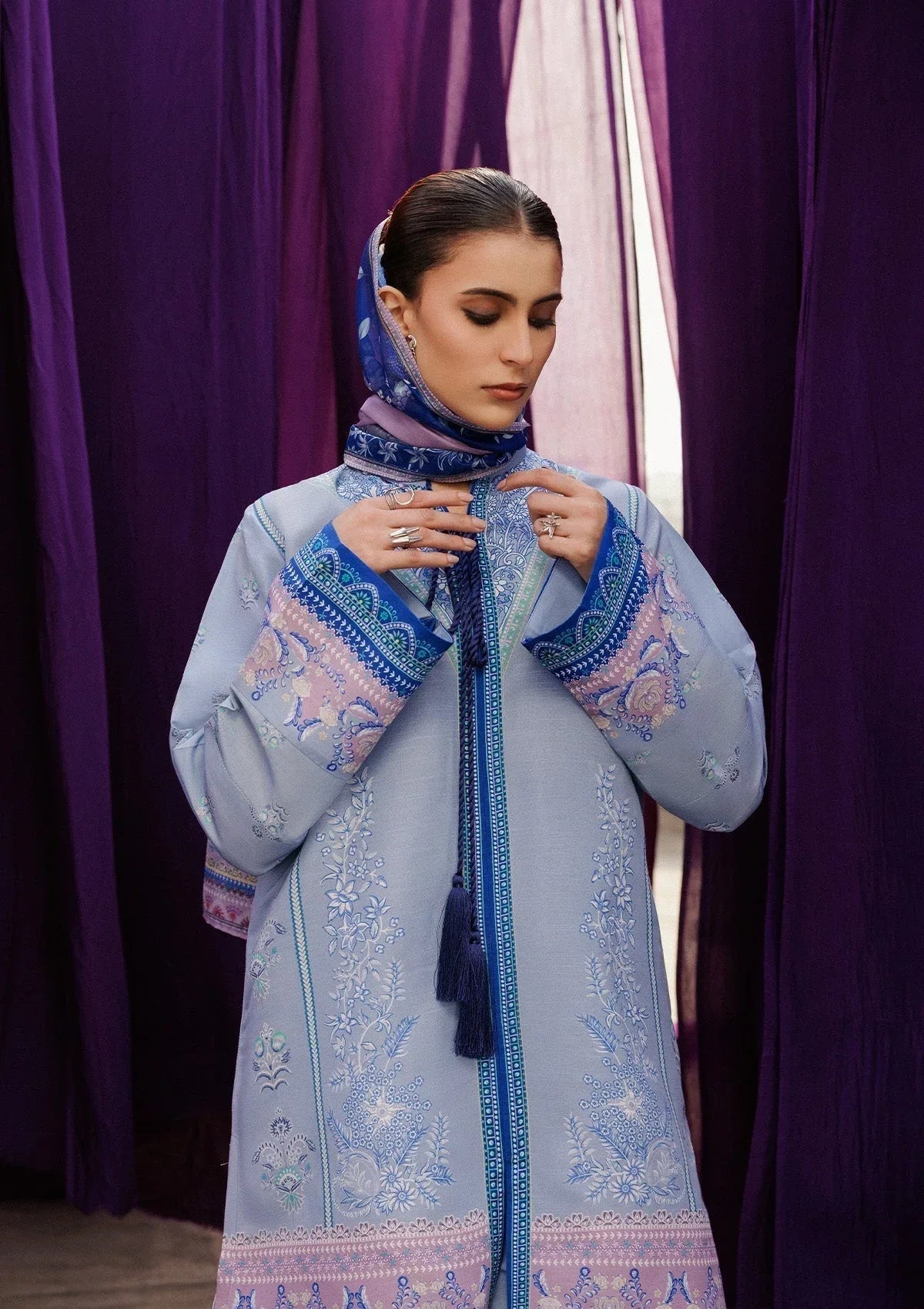 Aik Atelier | Roz Khaddar |  AIK ROZ '25 D2 - LOOK 08 - Aqsa Fabrics