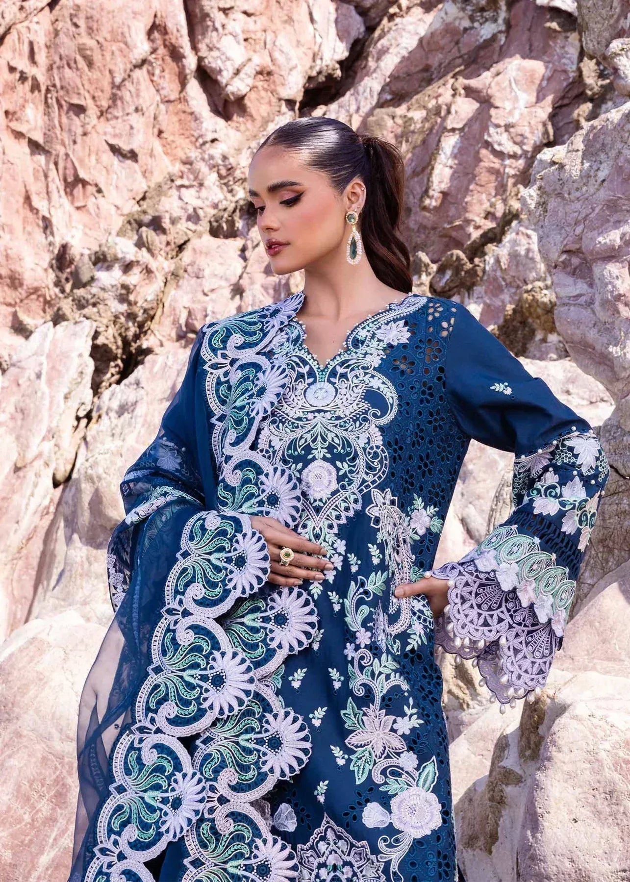 Akbar Aslam | Oasis Lawn 24 | Blue Bell - Aqsa Fabrics