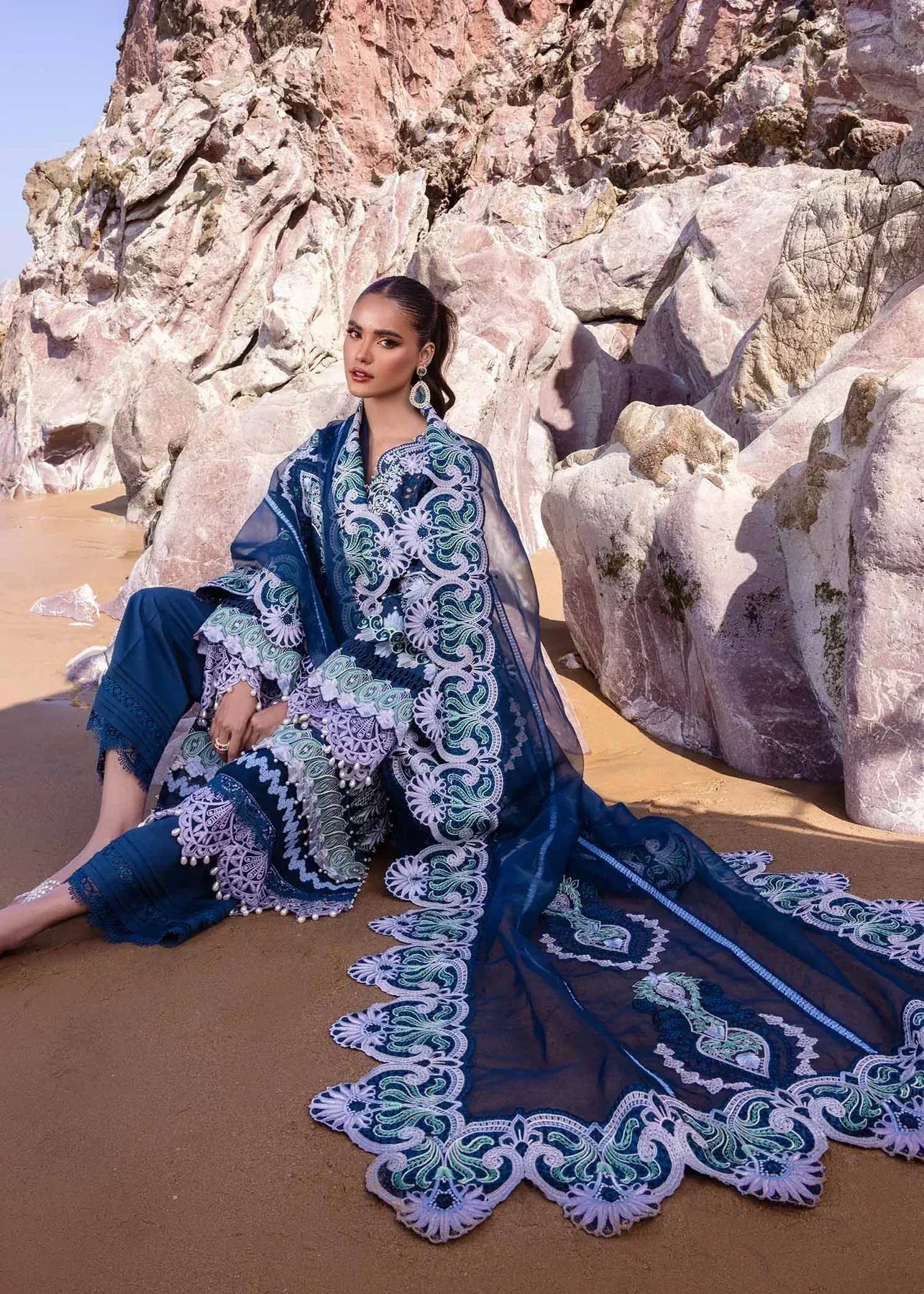 Akbar Aslam | Oasis Lawn 24 | Blue Bell - Aqsa Fabrics