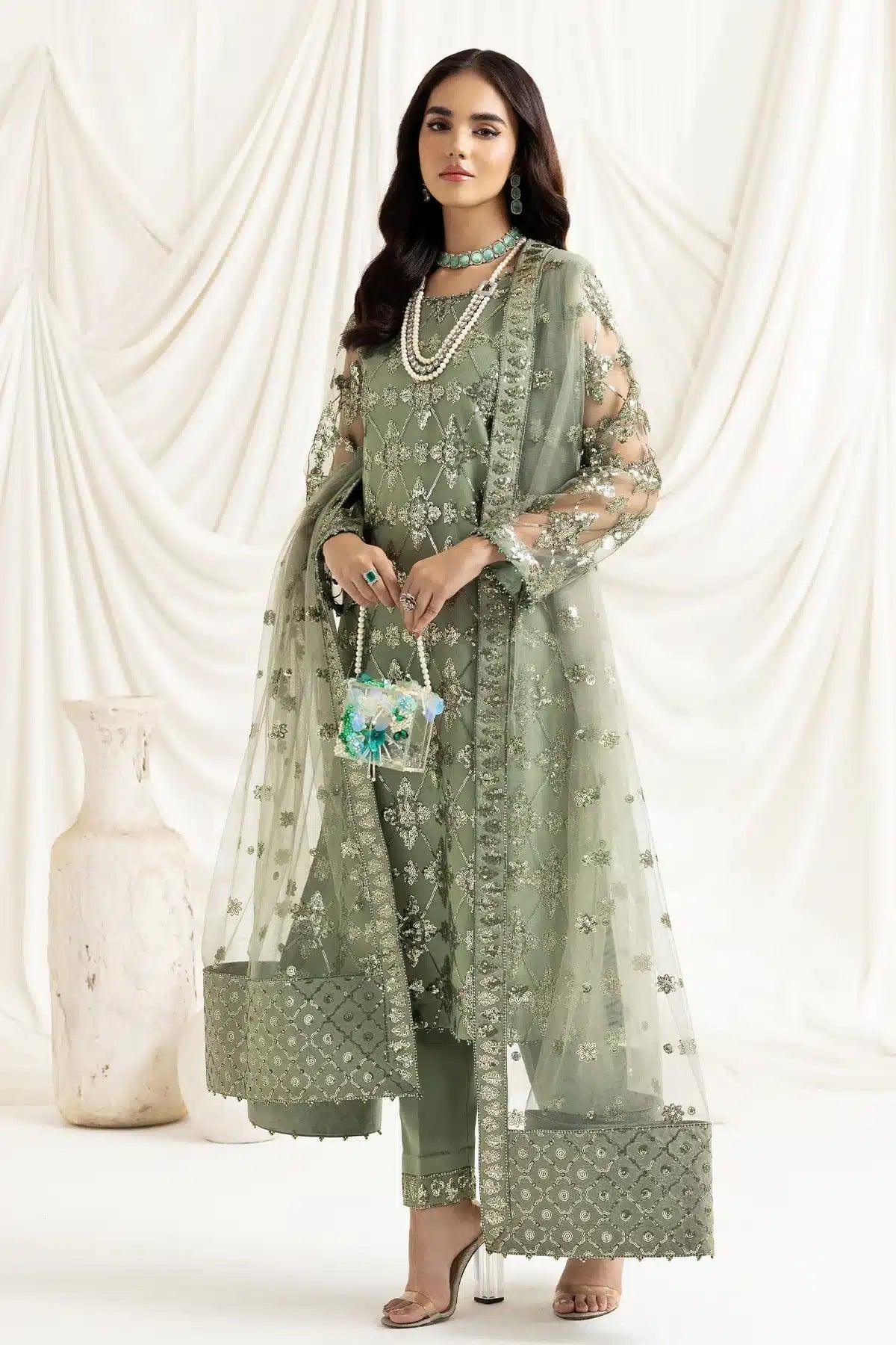 Alizeh | Dua Formals 23 | DUA-V02D02B-ALARA(PISTACHIO) - Aqsa Fabrics