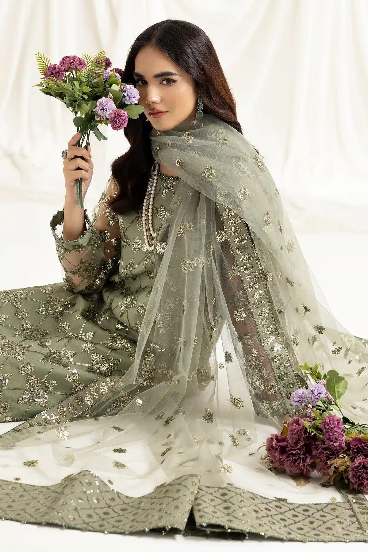Alizeh | Dua Formals 23 | DUA-V02D02B-ALARA(PISTACHIO) - Aqsa Fabrics
