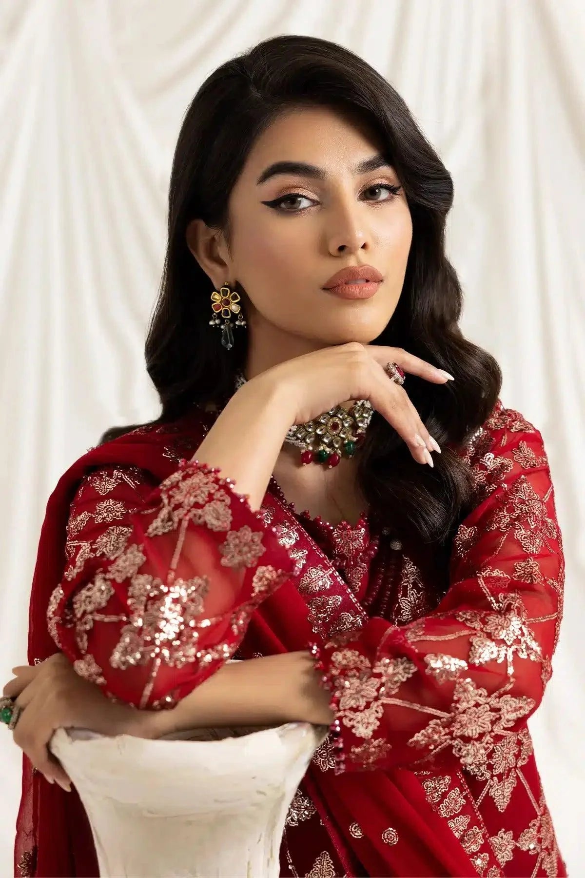 Alizeh | Dua Formals 23 | DUA-V02D02A-ALARA(RED) - Aqsa Fabrics