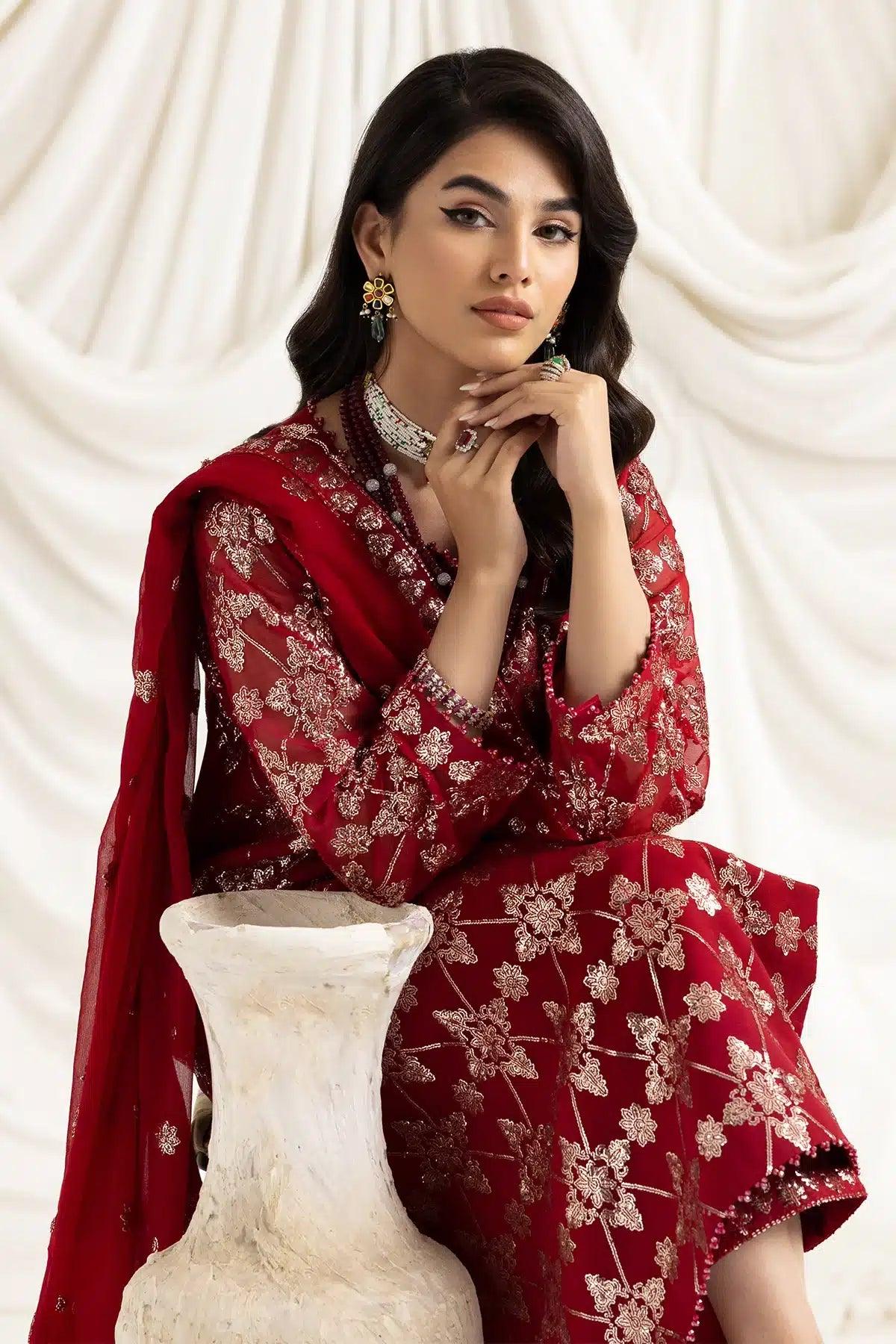 Alizeh | Dua Formals 23 | DUA-V02D02A-ALARA(RED) - Aqsa Fabrics