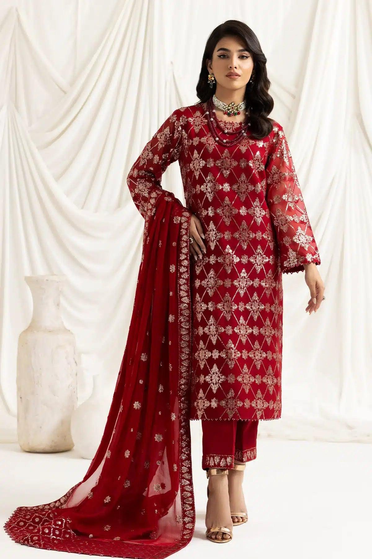 Alizeh | Dua Formals 23 | DUA-V02D02A-ALARA(RED) - Aqsa Fabrics