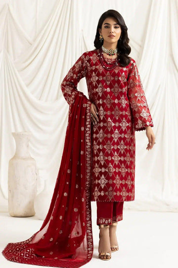 Alizeh | Dua Formals 23 | DUA-V02D02A-ALARA(RED) - Aqsa Fabrics