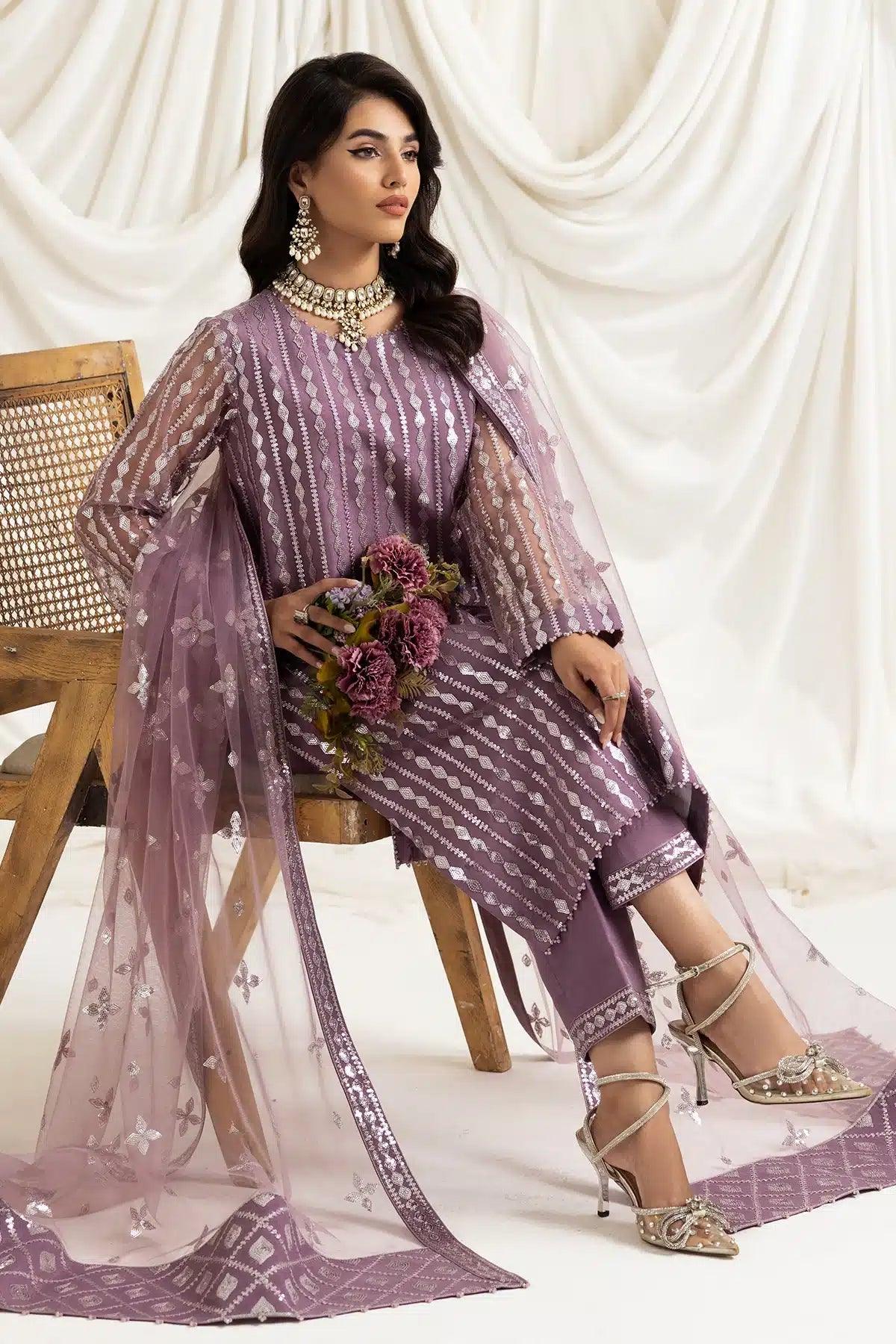Alizeh | Dua Formals 23 | DUA-V02D03B-AYSAL(LILAC) - Aqsa Fabrics