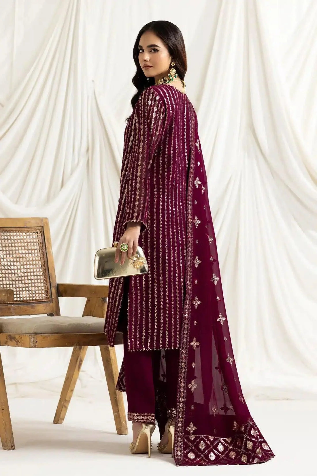 Alizeh | Dua Formals 23 | DUA-V02D03A-AYSAL(MAGENTA) - Aqsa Fabrics