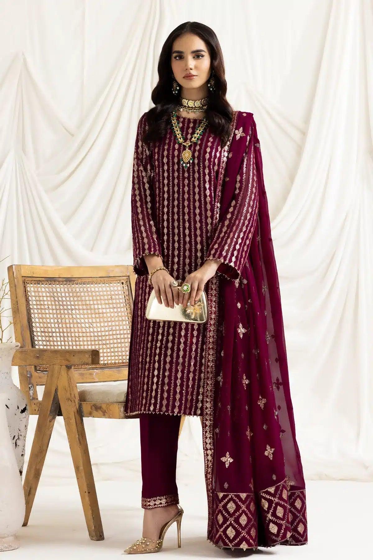 Alizeh | Dua Formals 23 | DUA-V02D03A-AYSAL(MAGENTA) - Aqsa Fabrics