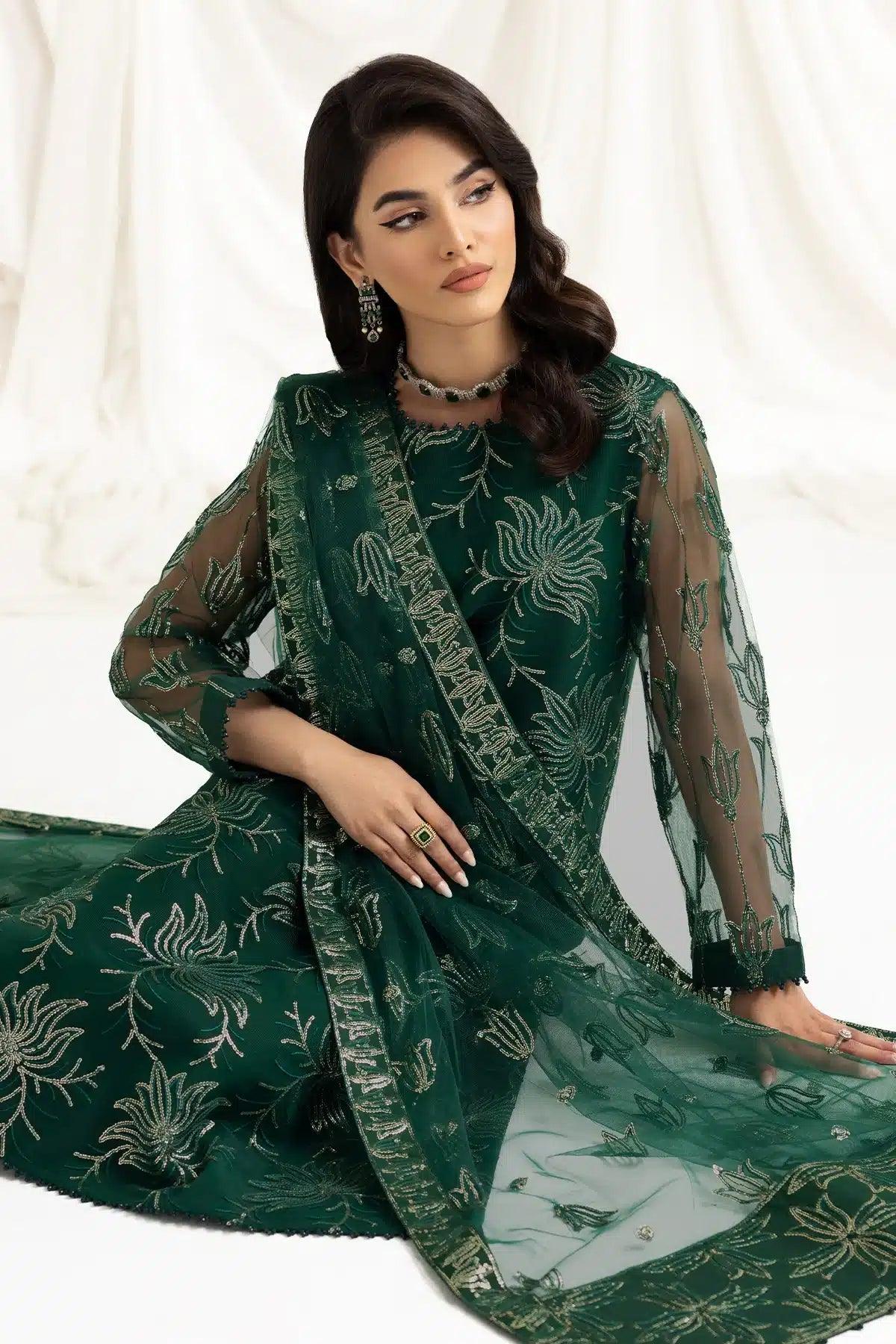 Alizeh | Dua Formals 23 | DUA-V02D05A-ELNAZ(GREEN) - Aqsa Fabrics