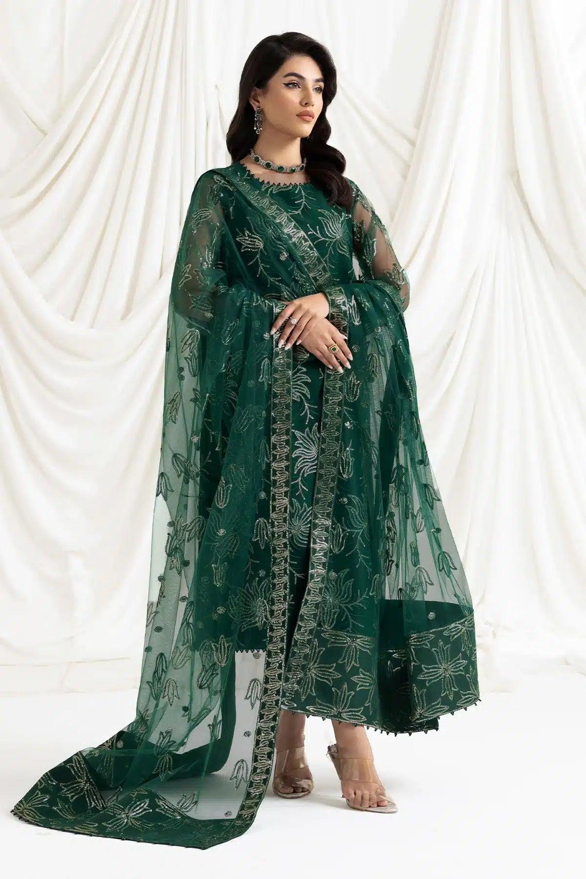 Alizeh | Dua Formals 23 | DUA-V02D05A-ELNAZ(GREEN) - Aqsa Fabrics