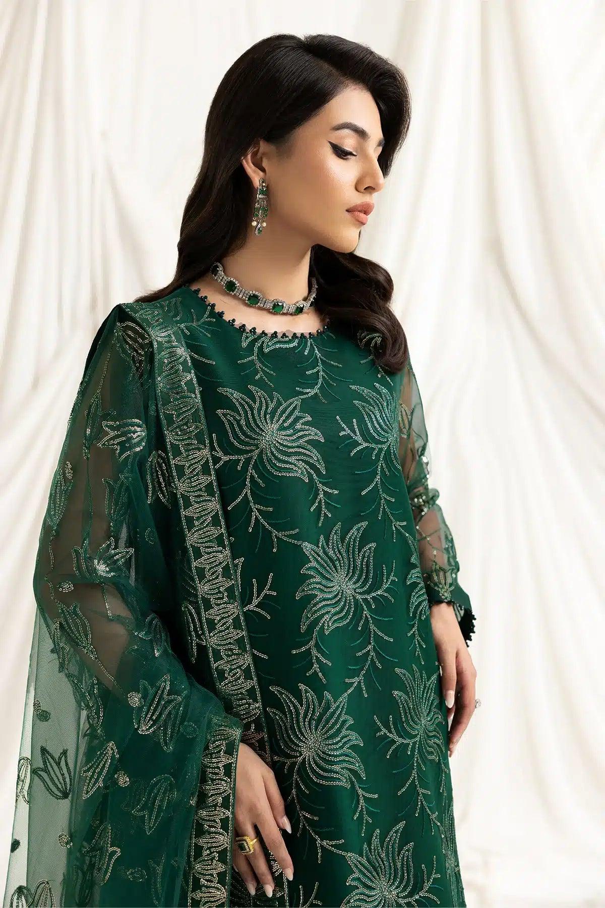 Alizeh | Dua Formals 23 | DUA-V02D05A-ELNAZ(GREEN) - Aqsa Fabrics