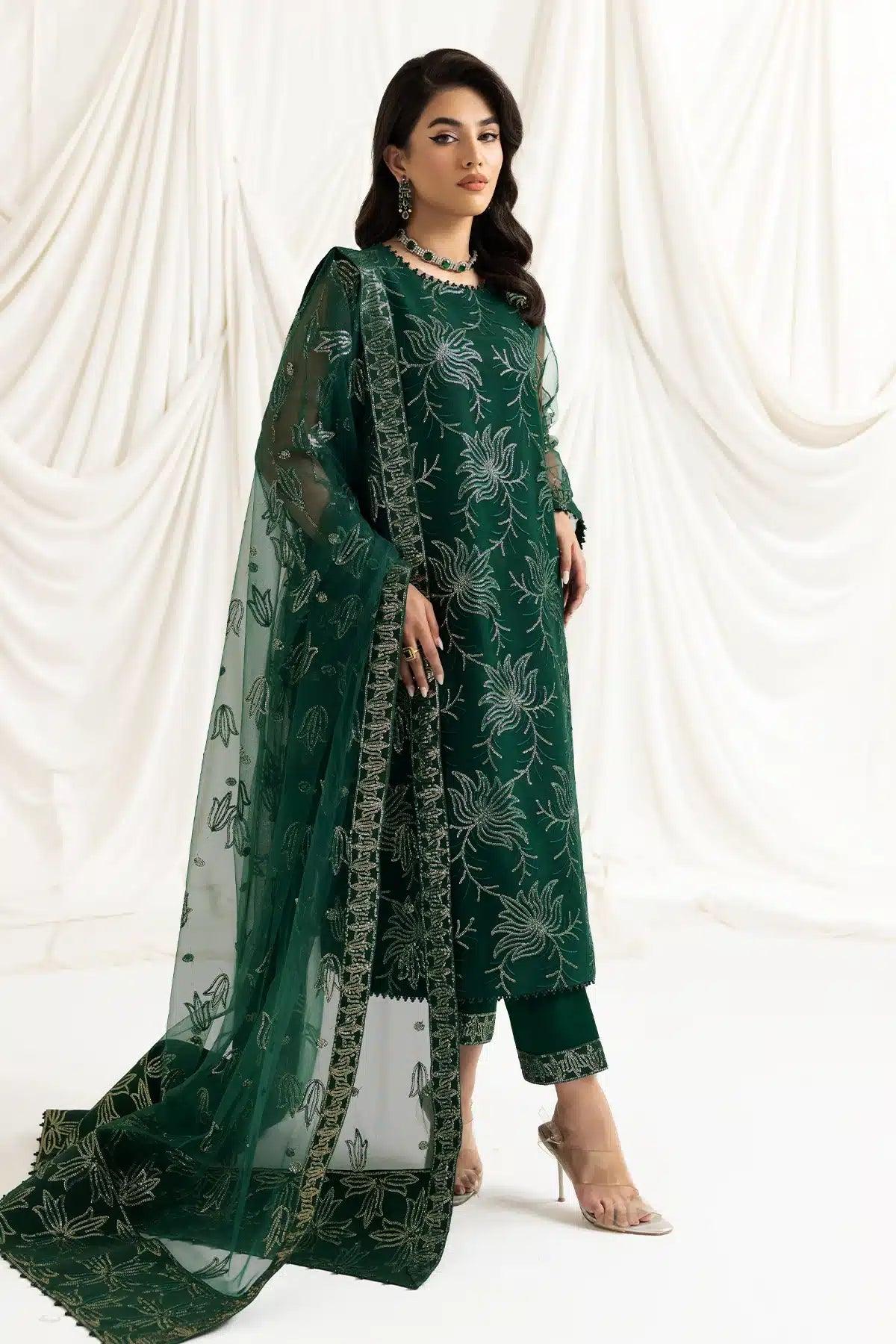 Alizeh | Dua Formals 23 | DUA-V02D05A-ELNAZ(GREEN) - Aqsa Fabrics