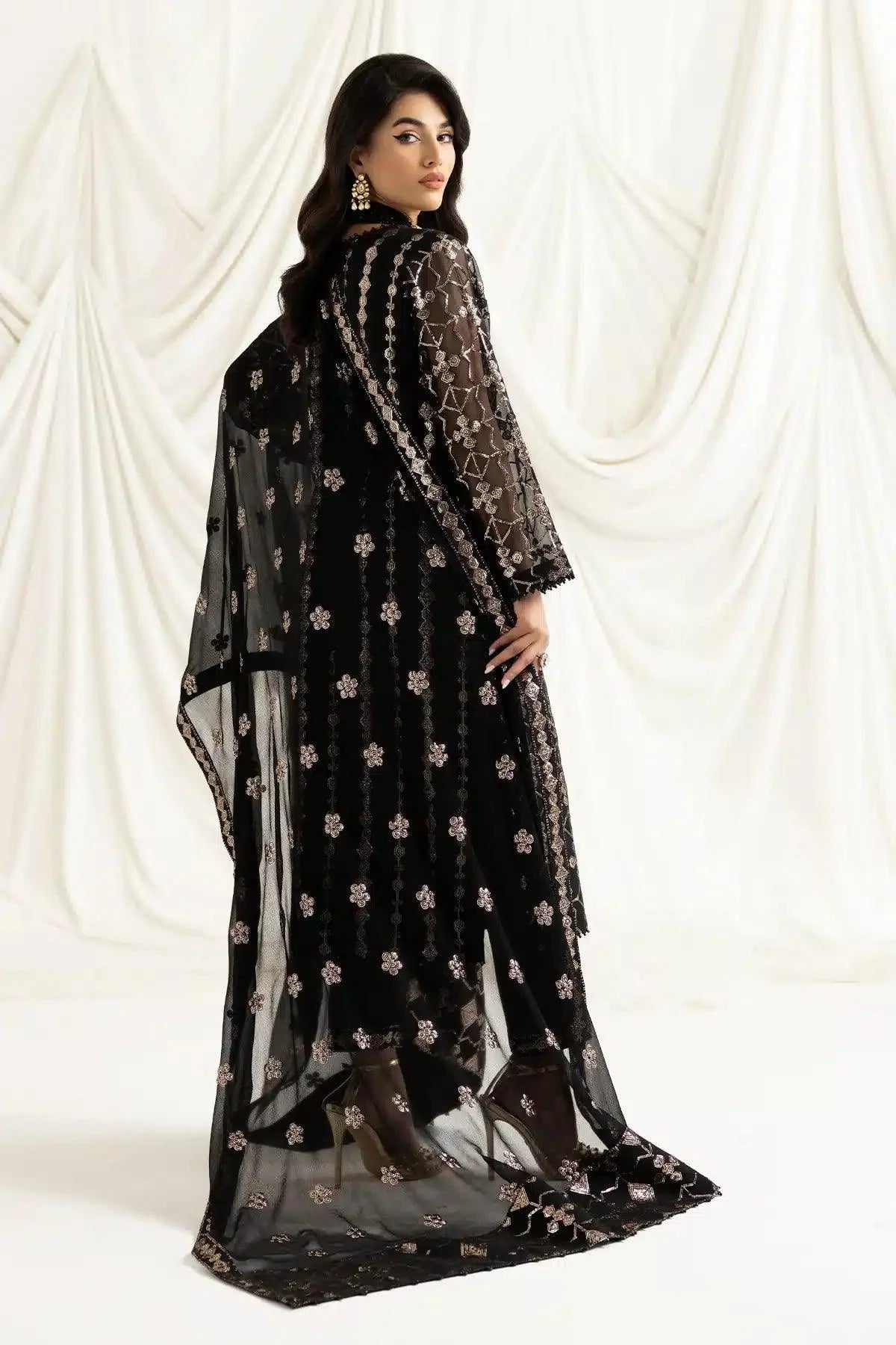Alizeh | Dua Formals 23 | DUA-V02D04A-NAZIK(BLACK) - Aqsa Fabrics