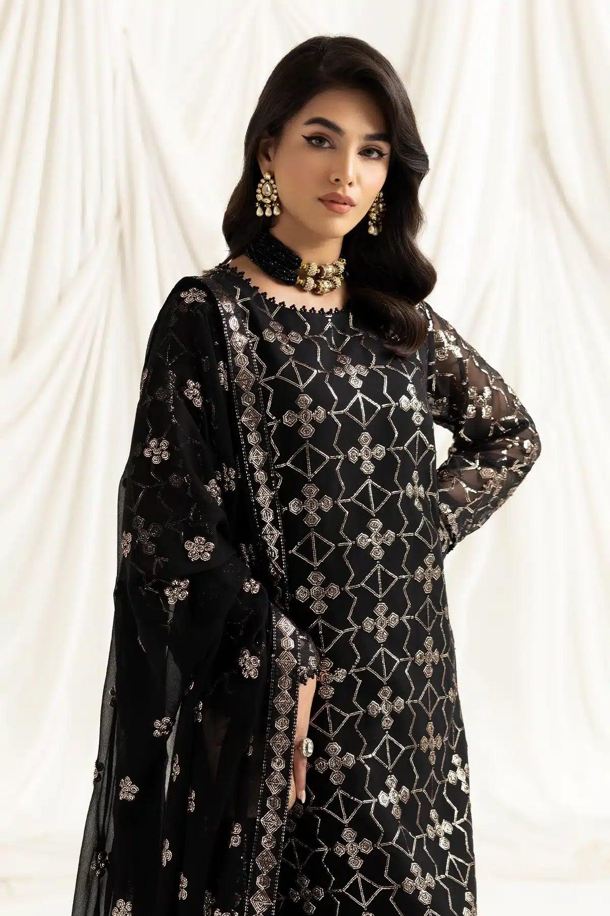 Alizeh | Dua Formals 23 | DUA-V02D04A-NAZIK(BLACK) - Aqsa Fabrics