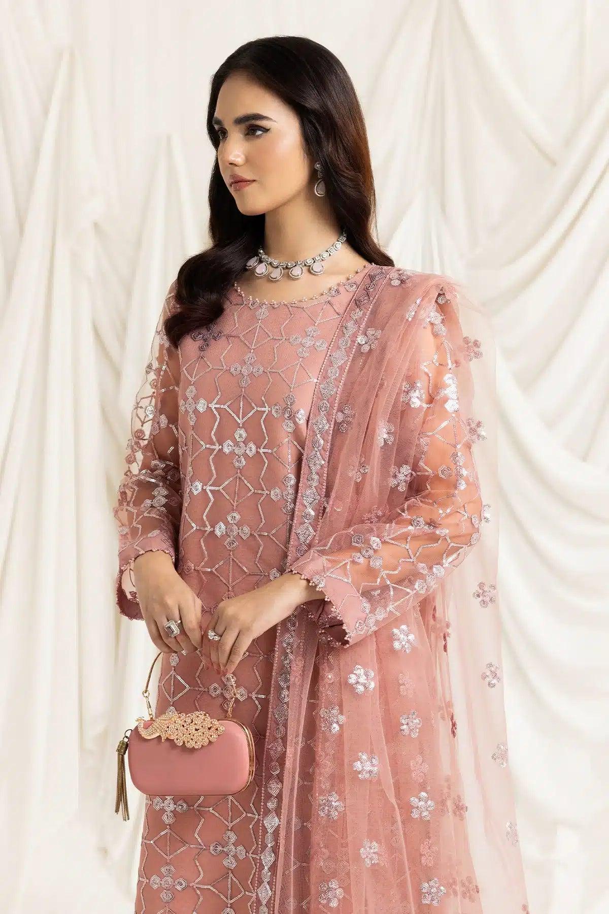 Alizeh | Dua Formals 23 | DUA-V02D04B-NAZIK(PINK) - Aqsa Fabrics