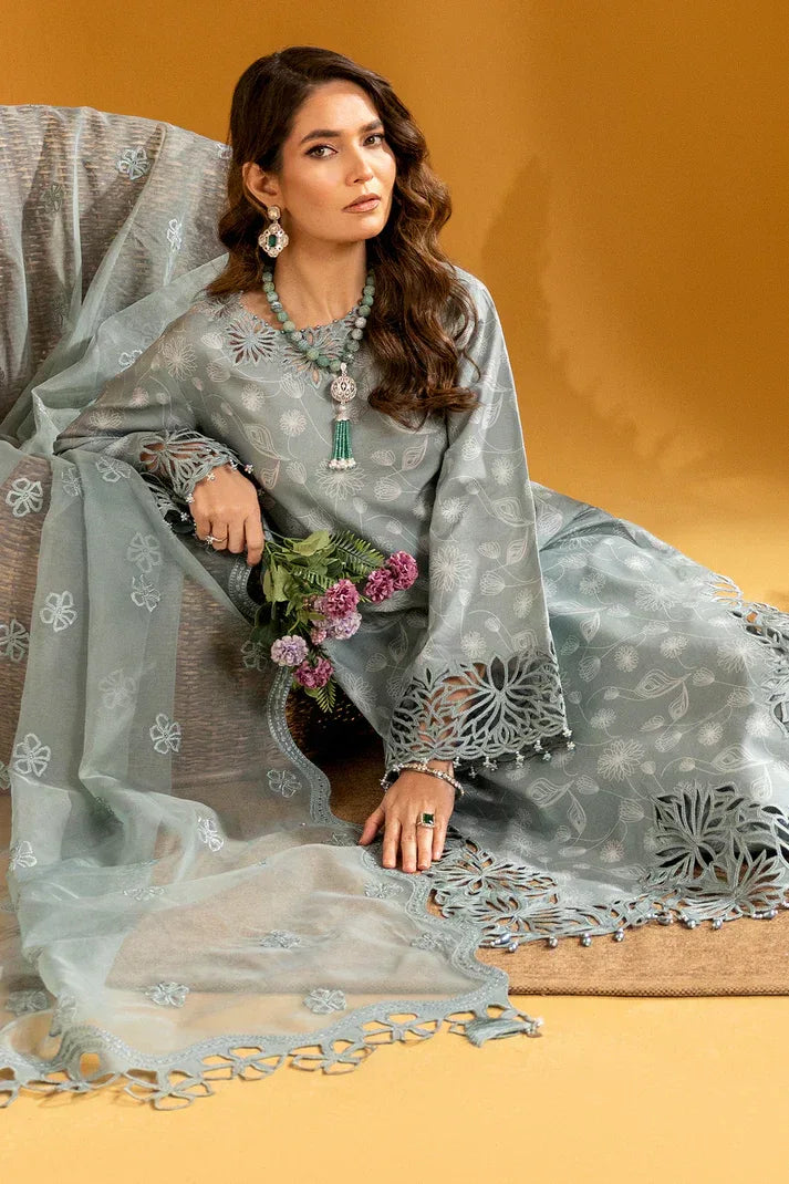 Alizeh | Maahi Embroidered Lawn | Nyra - Aqsa Fabrics
