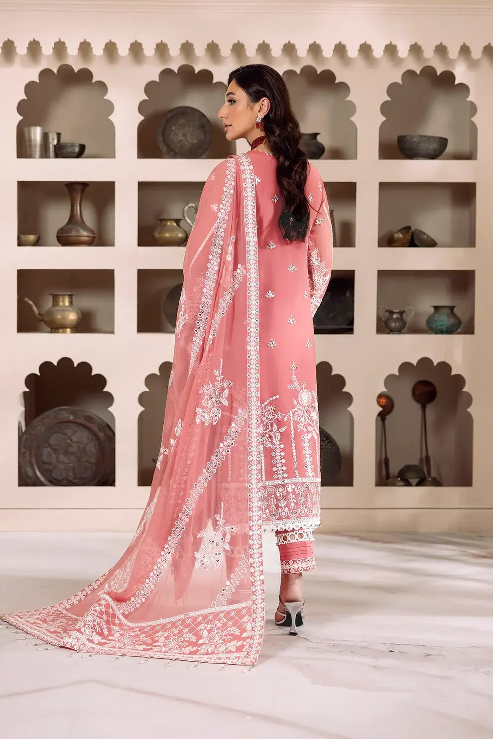 Alizeh | Dua Formals 23 | DUA-V01D04B- MEHRUNISA ( PINK ) - Aqsa Fabrics