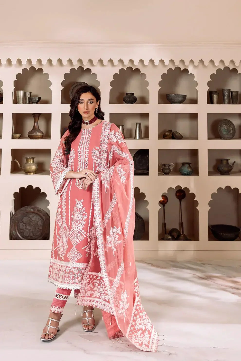 Alizeh | Dua Formals 23 | DUA-V01D04B- MEHRUNISA ( PINK ) - Aqsa Fabrics