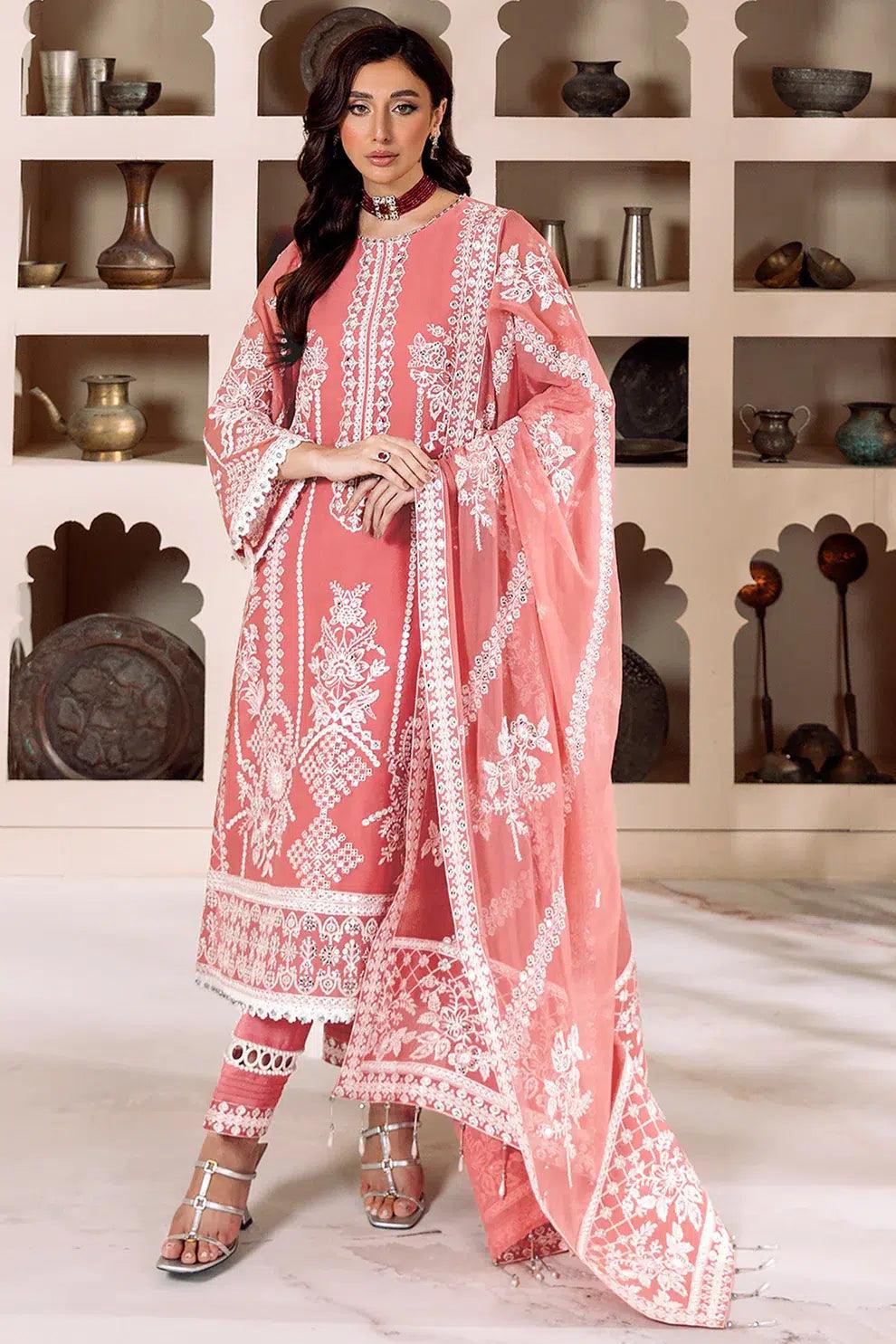 Alizeh | Dua Formals 23 | DUA-V01D04B- MEHRUNISA ( PINK ) - Aqsa Fabrics