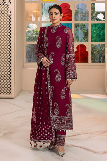 Alizeh | Dua Formals 23 | DUA-V01D06A- AMAYA ( MAGENTA ) - Aqsa Fabrics