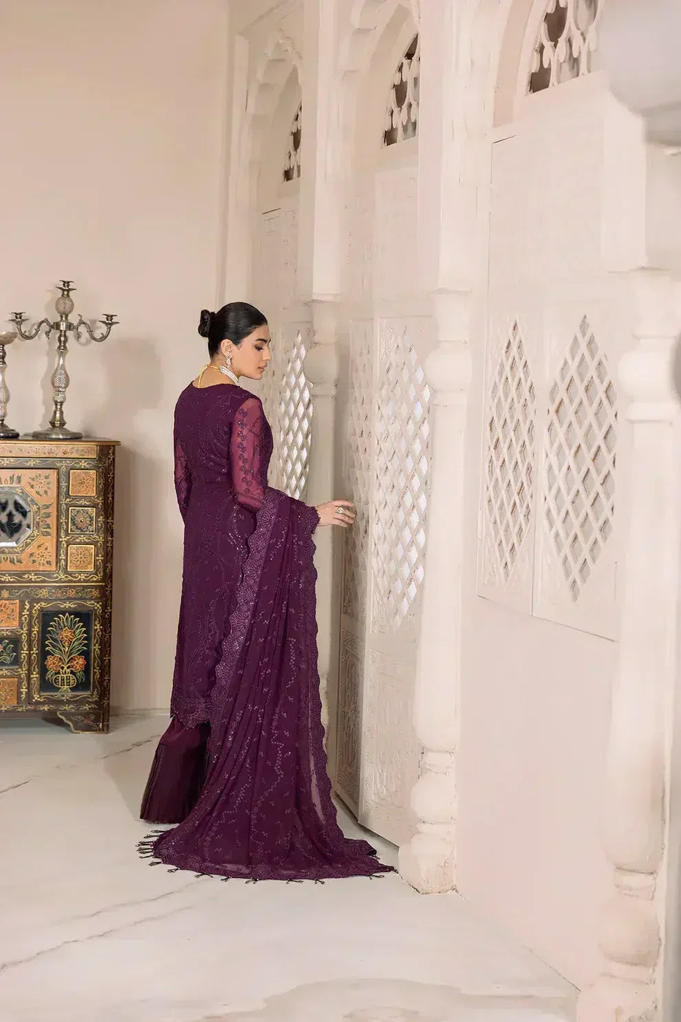 Alizeh | Dua Formals 23 | DUA-V01D03A- SYLVI ( PURPLE ) - Aqsa Fabrics